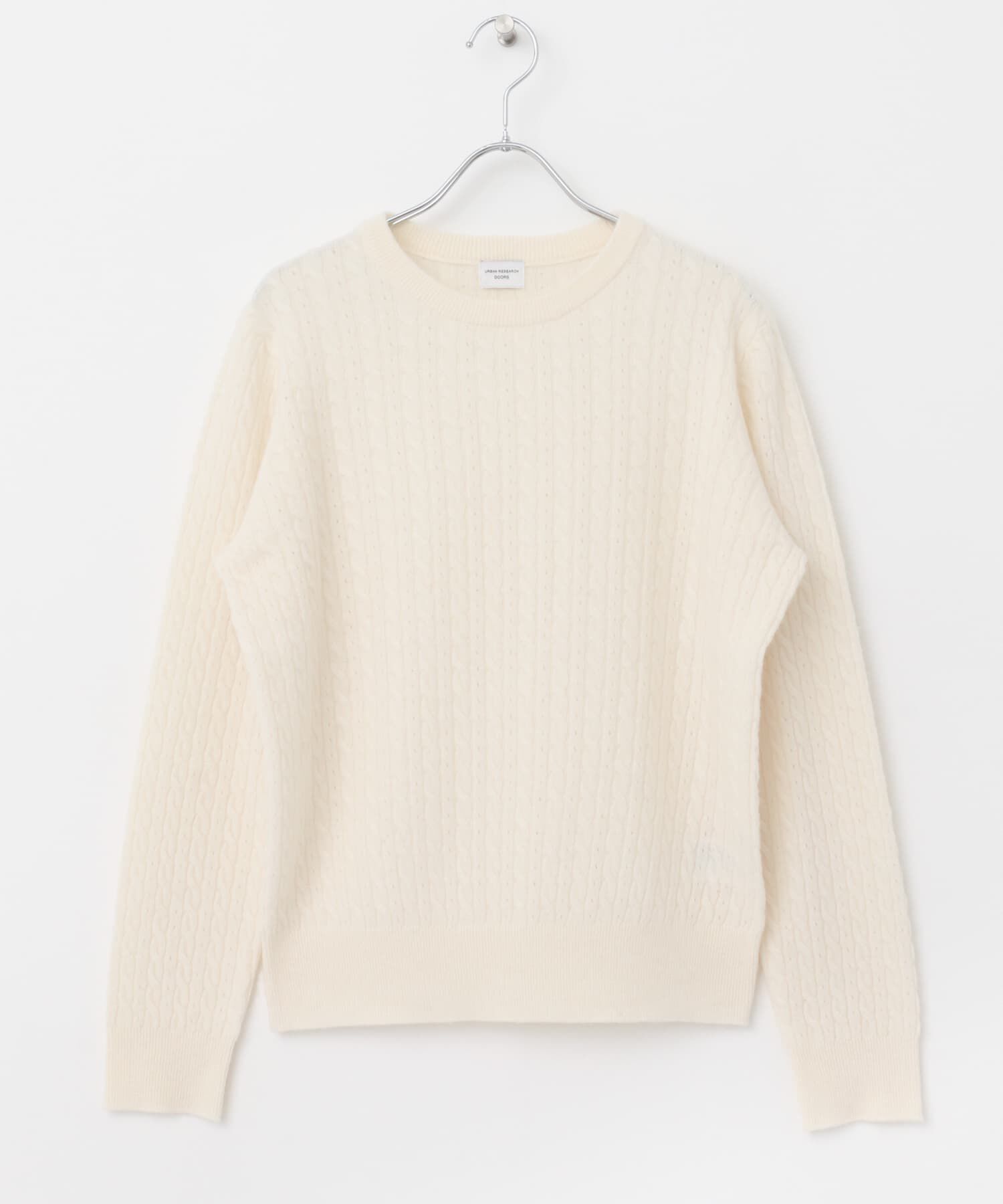 URBAN RESEARCH DOORS「ウール混ケーブルコンパクトニット」|ニット・セーター|