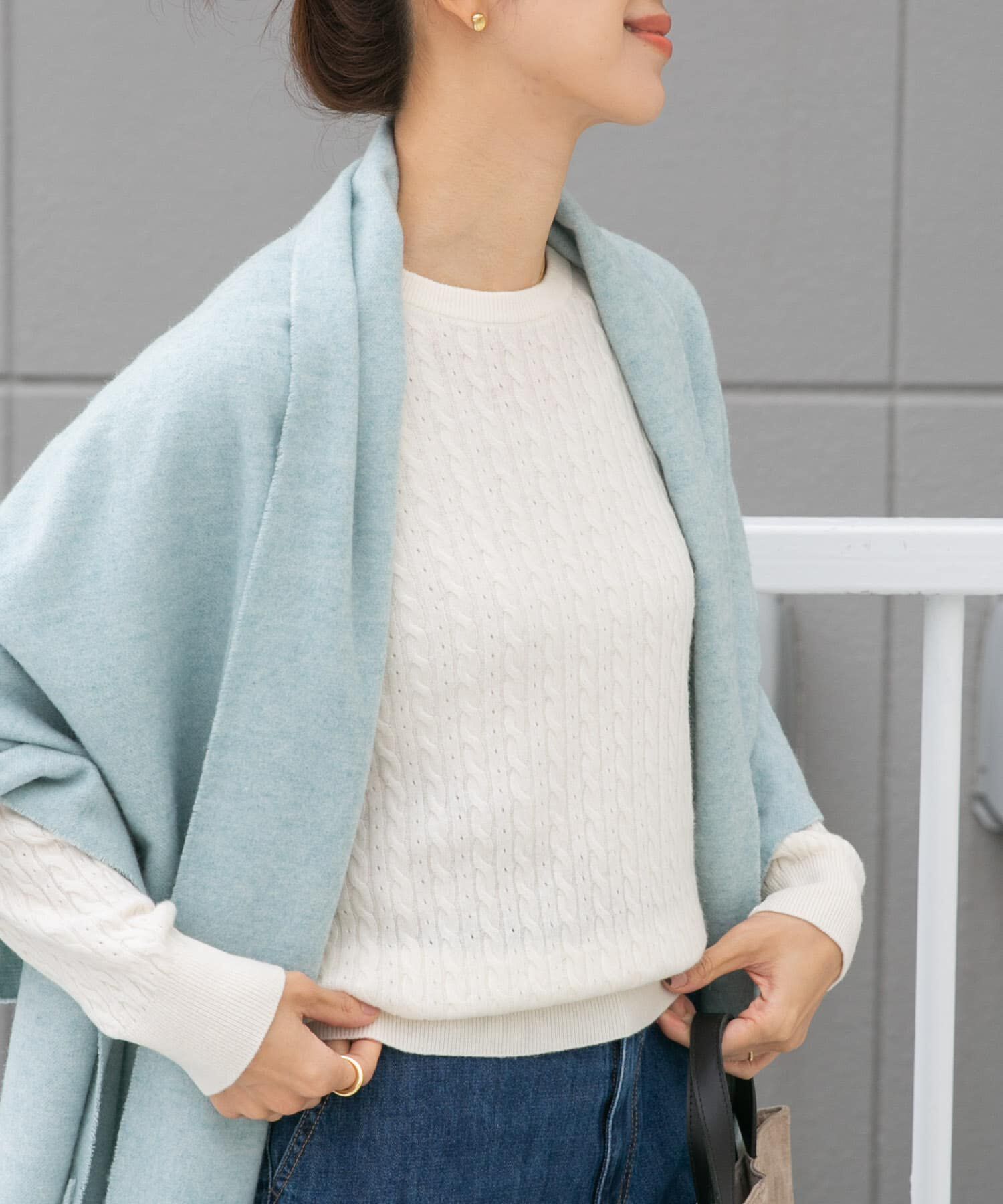 URBAN RESEARCH DOORS「ウール混ケーブルコンパクトニット」|ニット・セーター|