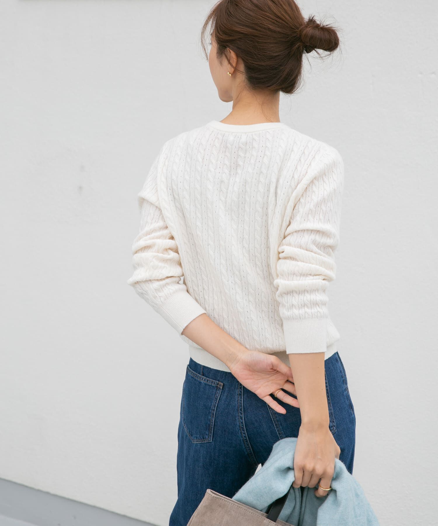 URBAN RESEARCH DOORS「ウール混ケーブルコンパクトニット」|ニット・セーター|