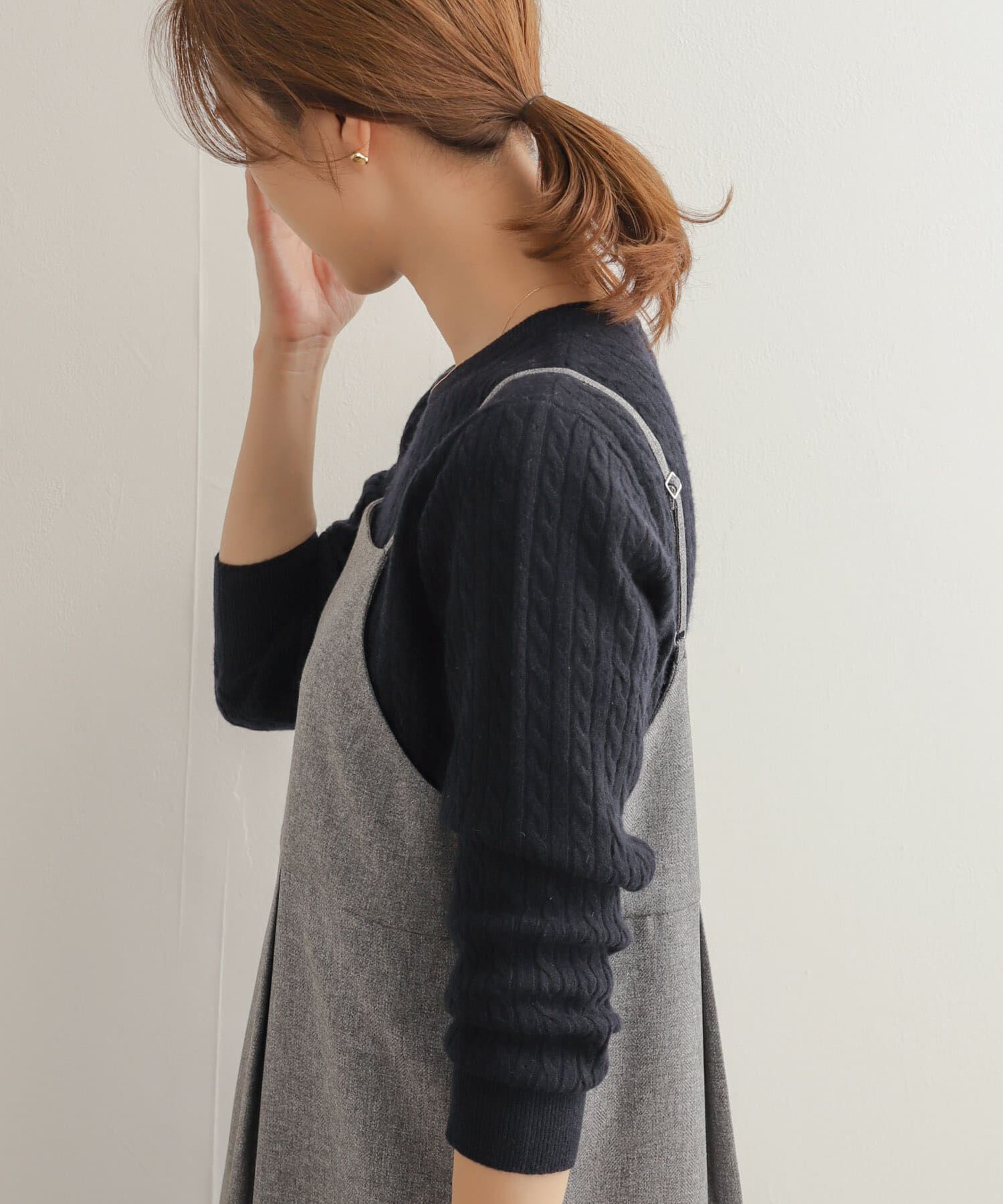 URBAN RESEARCH DOORS「ウール混ケーブルコンパクトニット」|ニット・セーター|