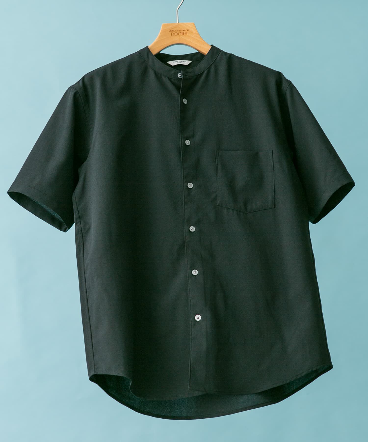 URBAN RESEARCH DOORS「『一部WEB限定』『UR TECH DRYLUXE』バンドカラーシャツ」|シャツ・ブラウス|ブラック