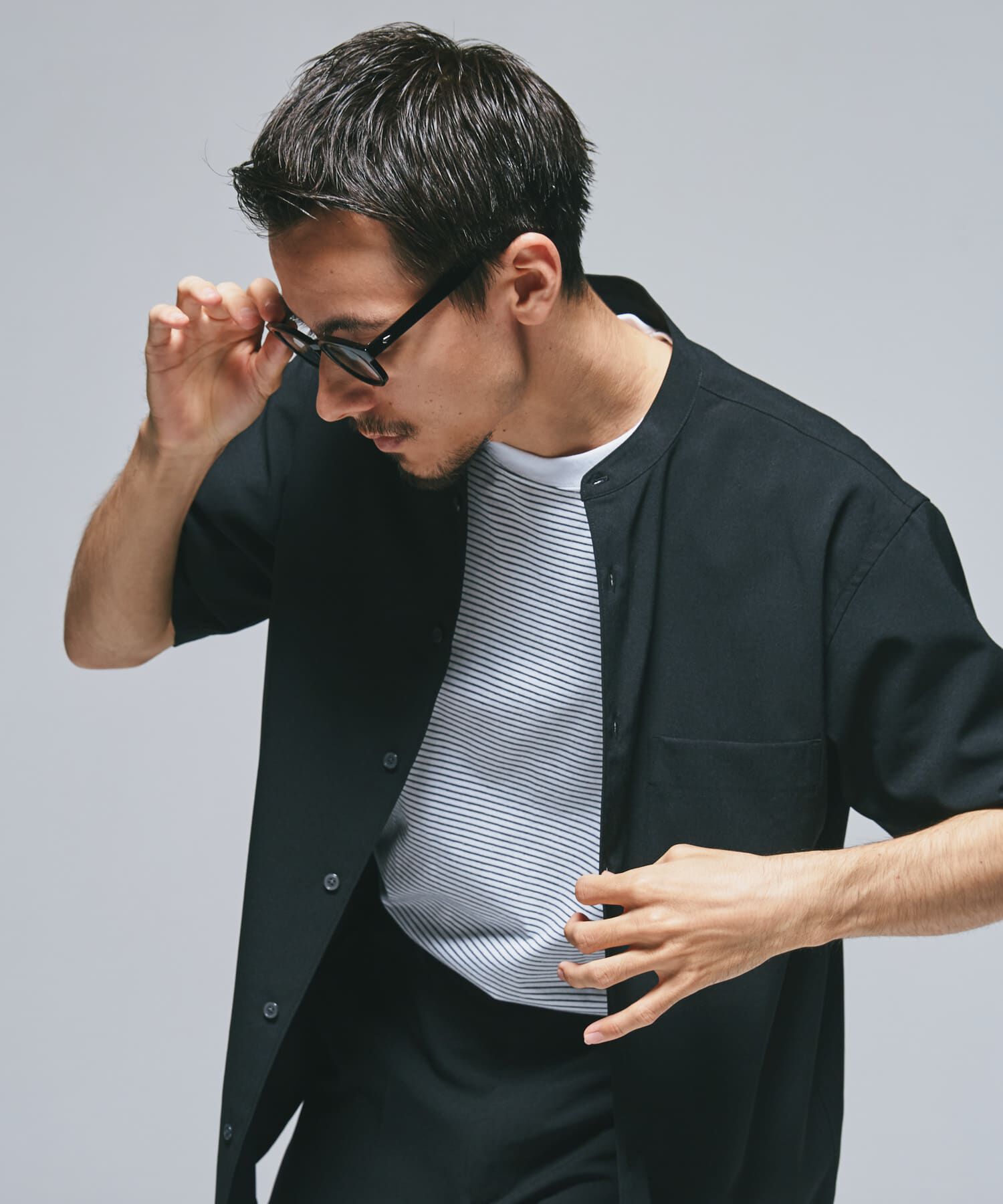 URBAN RESEARCH DOORS「『一部WEB限定』『UR TECH DRYLUXE』バンドカラーシャツ」|シャツ・ブラウス|