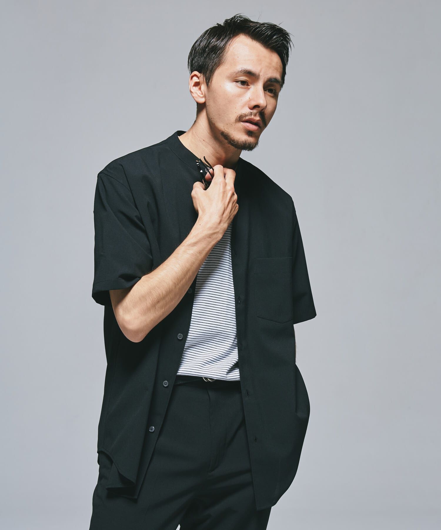 URBAN RESEARCH DOORS「『一部WEB限定』『UR TECH DRYLUXE』バンドカラーシャツ」|シャツ・ブラウス|