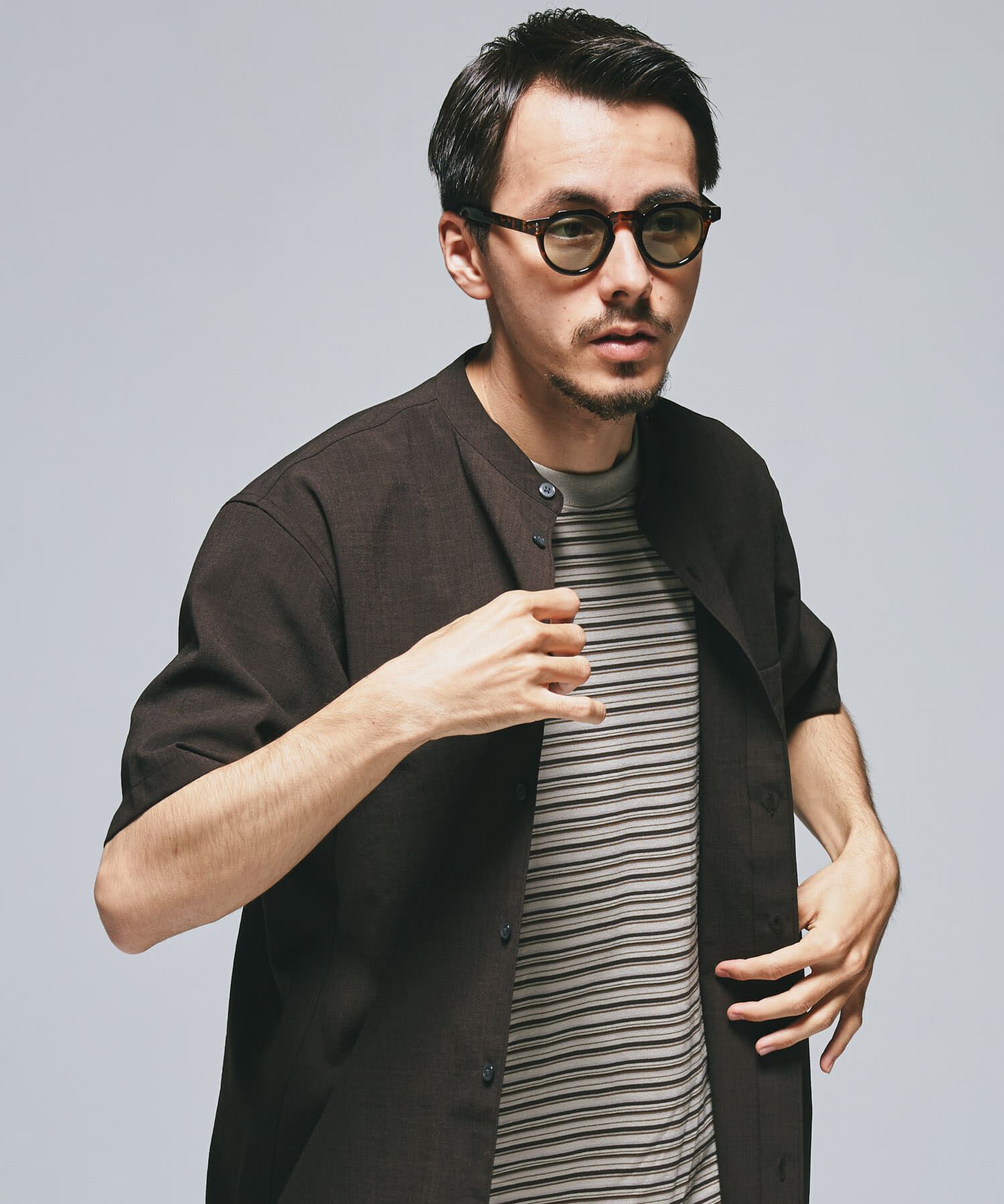 URBAN RESEARCH DOORS「『一部WEB限定』『UR TECH DRYLUXE』バンドカラーシャツ」|シャツ・ブラウス|