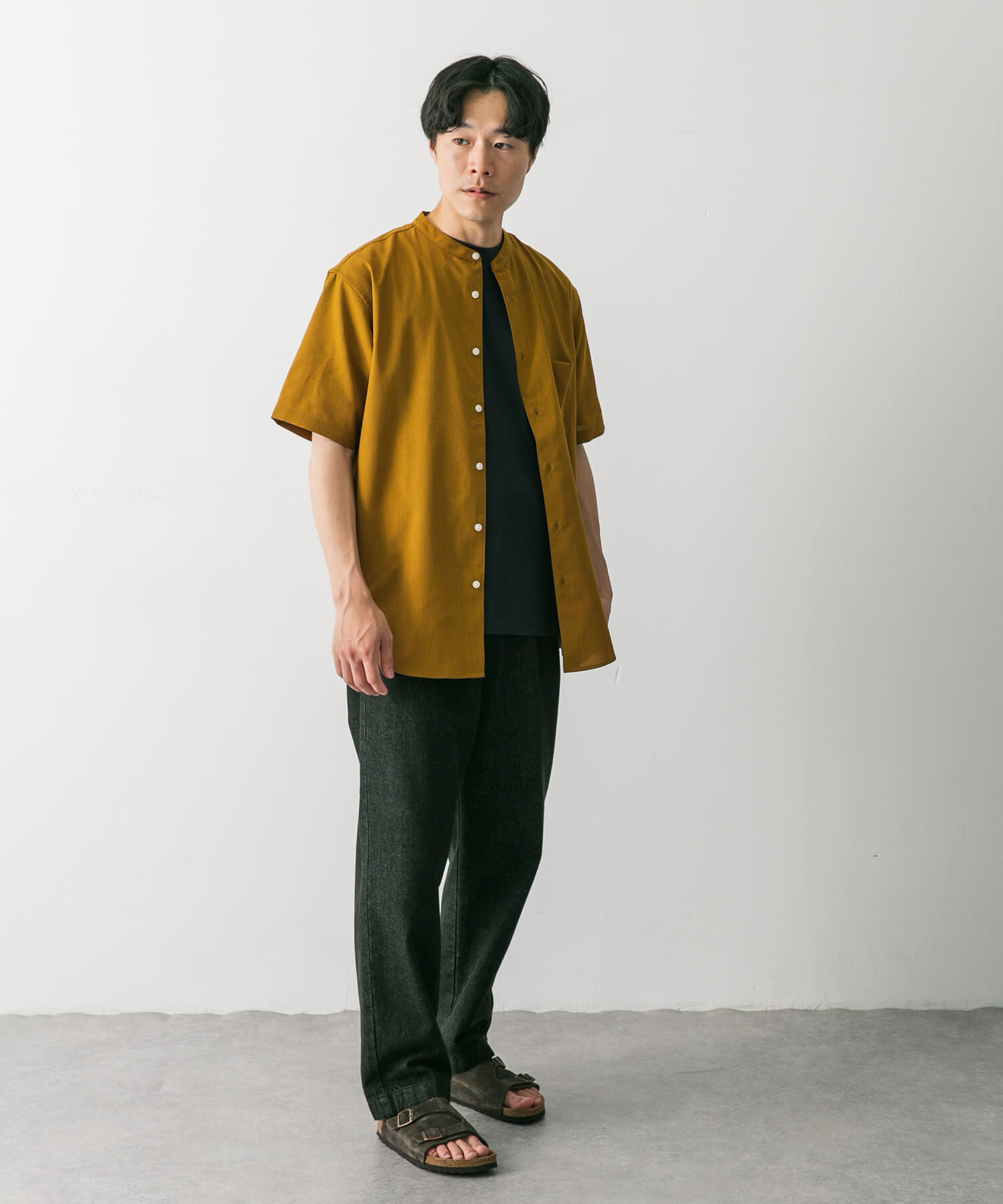 URBAN RESEARCH DOORS「『一部WEB限定』『UR TECH DRYLUXE』バンドカラーシャツ」|シャツ・ブラウス|