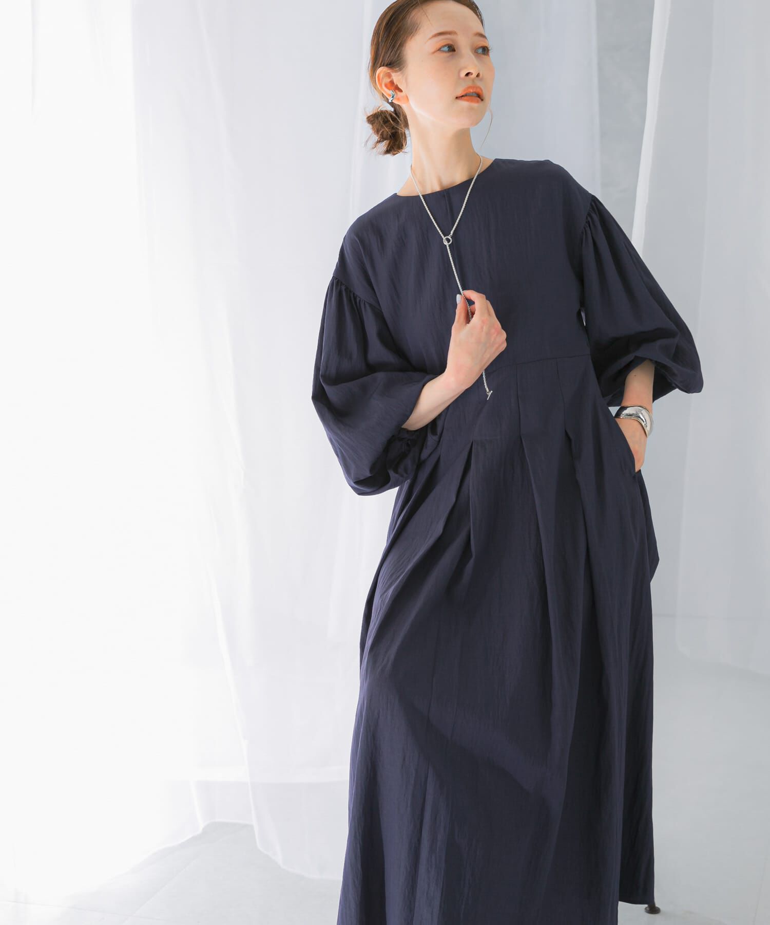 URBAN RESEARCH ROSSO「ボリュームスリーブタックワンピース」|ワンピース|