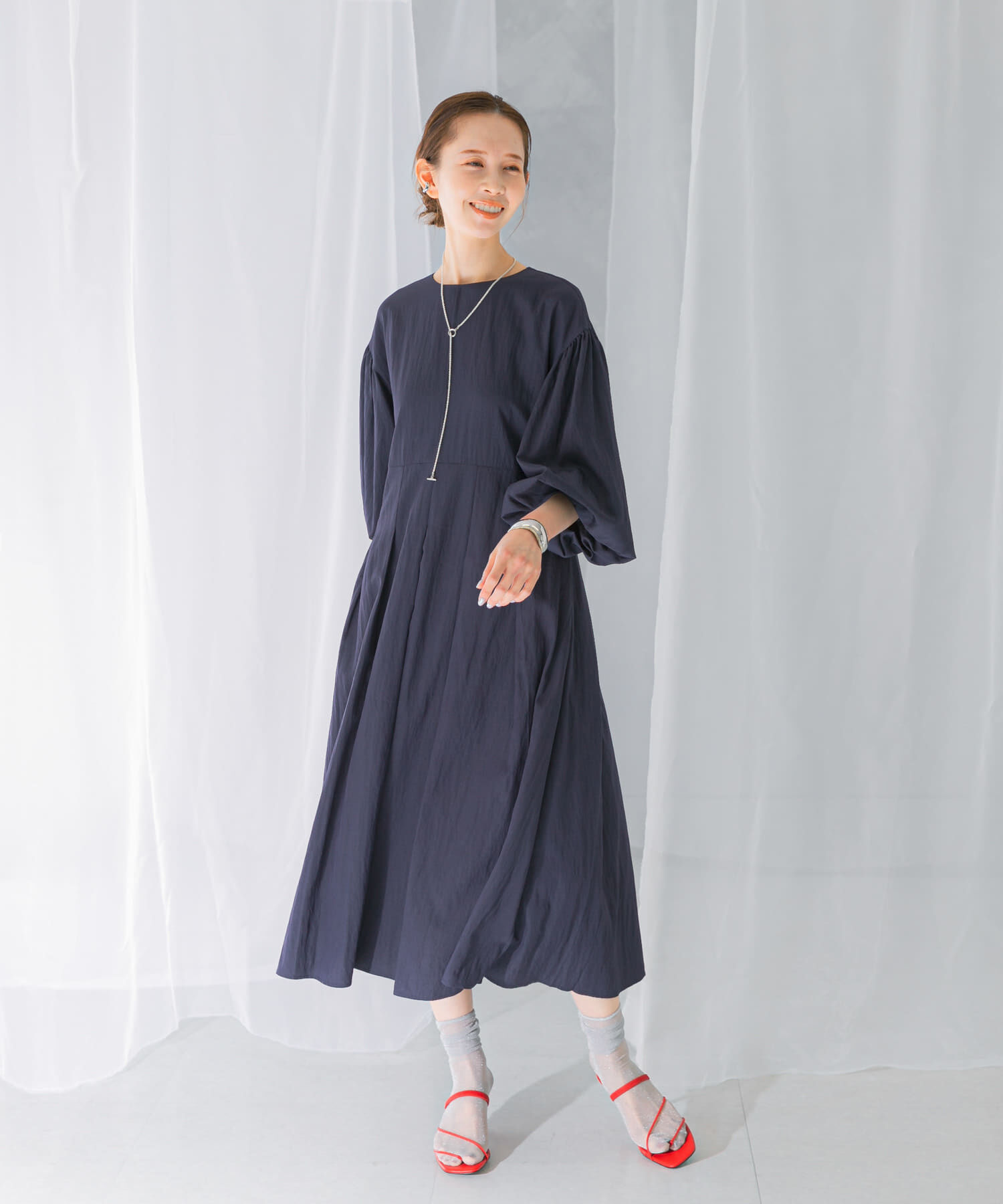 URBAN RESEARCH ROSSO「ボリュームスリーブタックワンピース」|ワンピース|