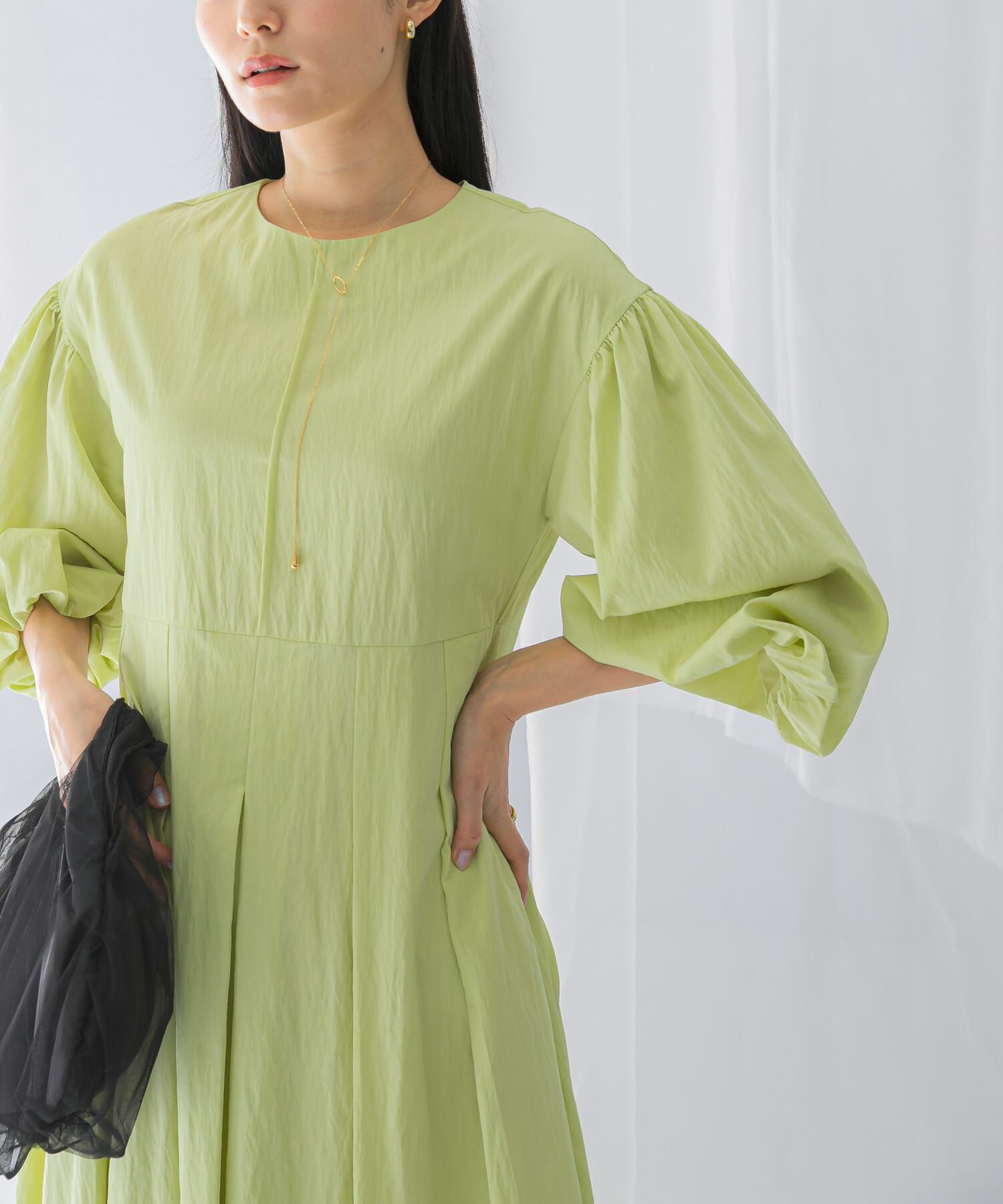 URBAN RESEARCH ROSSO「ボリュームスリーブタックワンピース」|ワンピース|