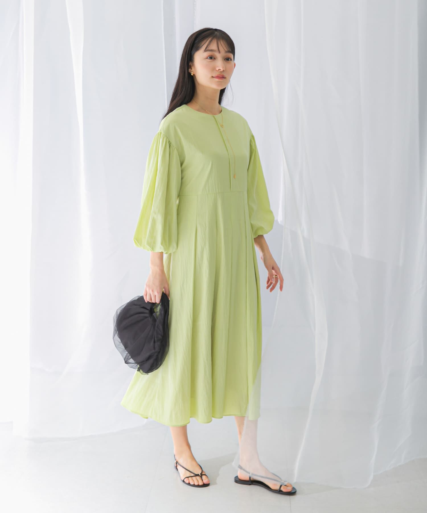 URBAN RESEARCH ROSSO「ボリュームスリーブタックワンピース」|ワンピース|