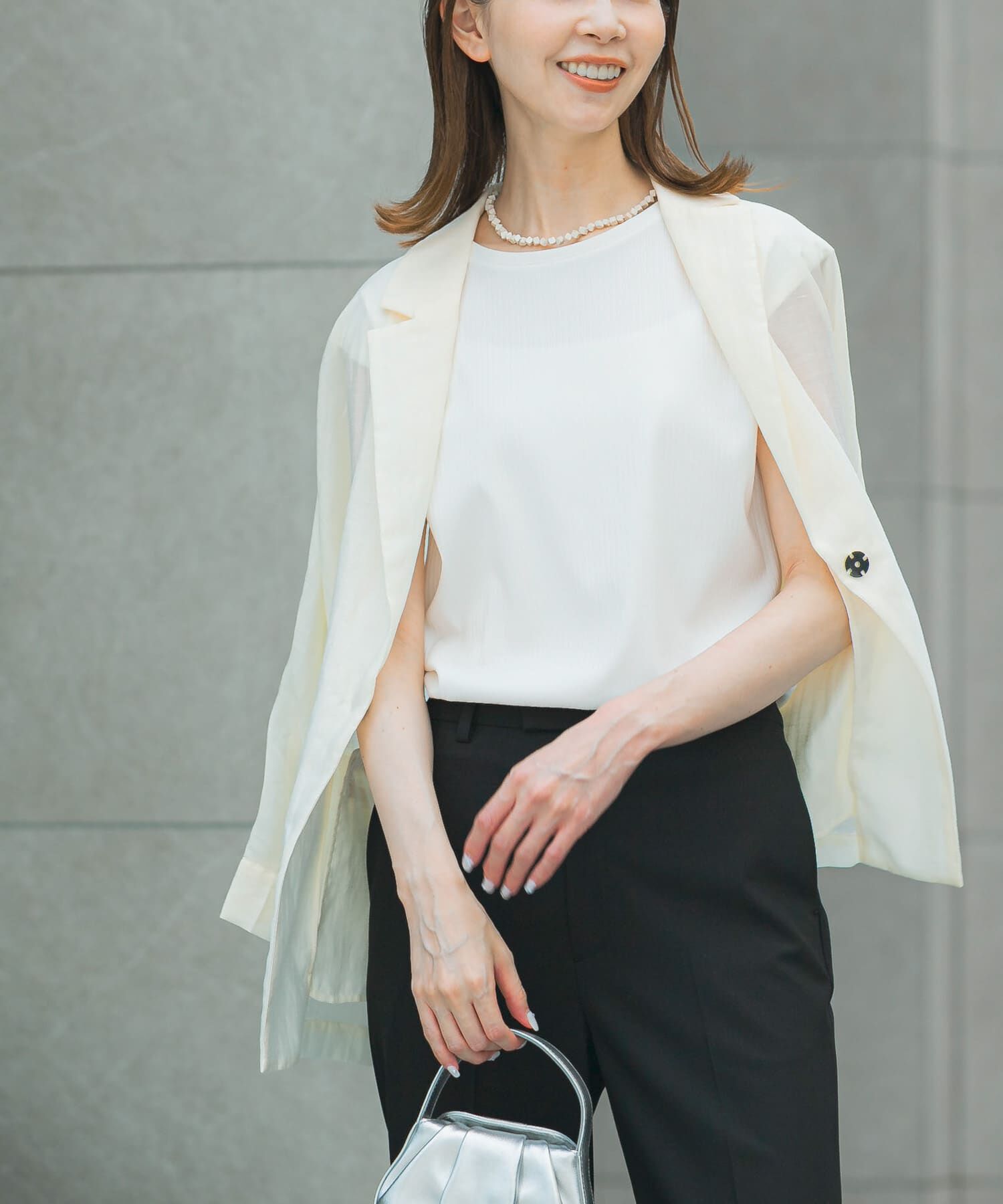 URBAN RESEARCH ROSSO「汗染防止フレンチリブTシャツ」|Tシャツ・カットソー|オフホワイト