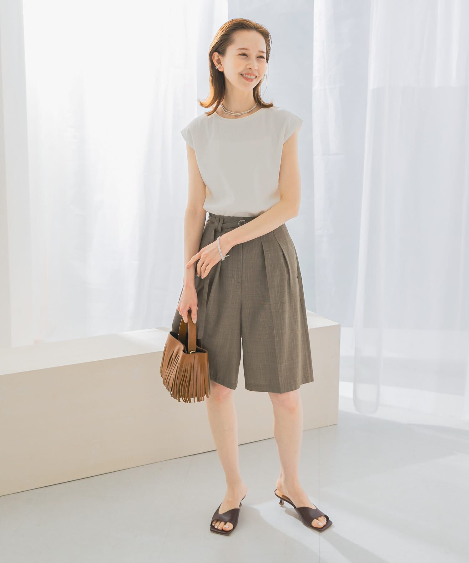 URBAN RESEARCH ROSSO「汗染防止フレンチリブTシャツ」|Tシャツ・カットソー|