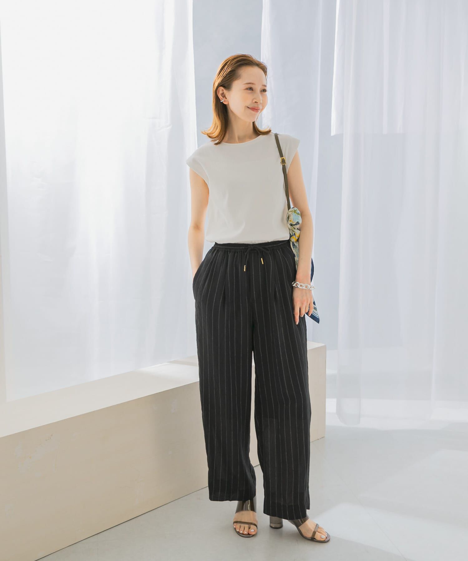 URBAN RESEARCH ROSSO「汗染防止フレンチリブTシャツ」|Tシャツ・カットソー|