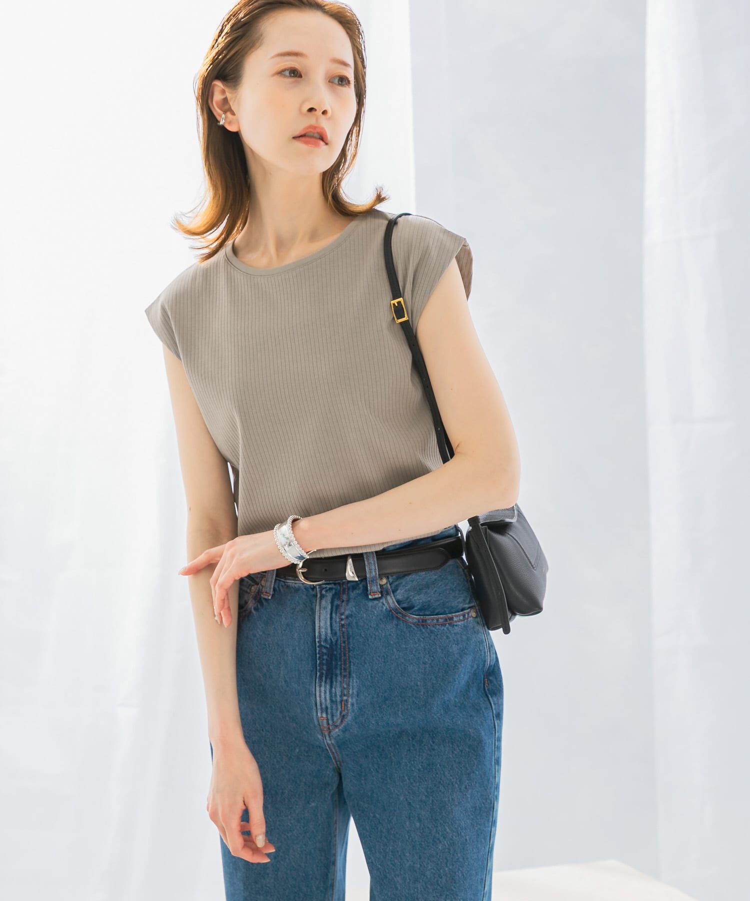 URBAN RESEARCH ROSSO「汗染防止フレンチリブTシャツ」|Tシャツ・カットソー|