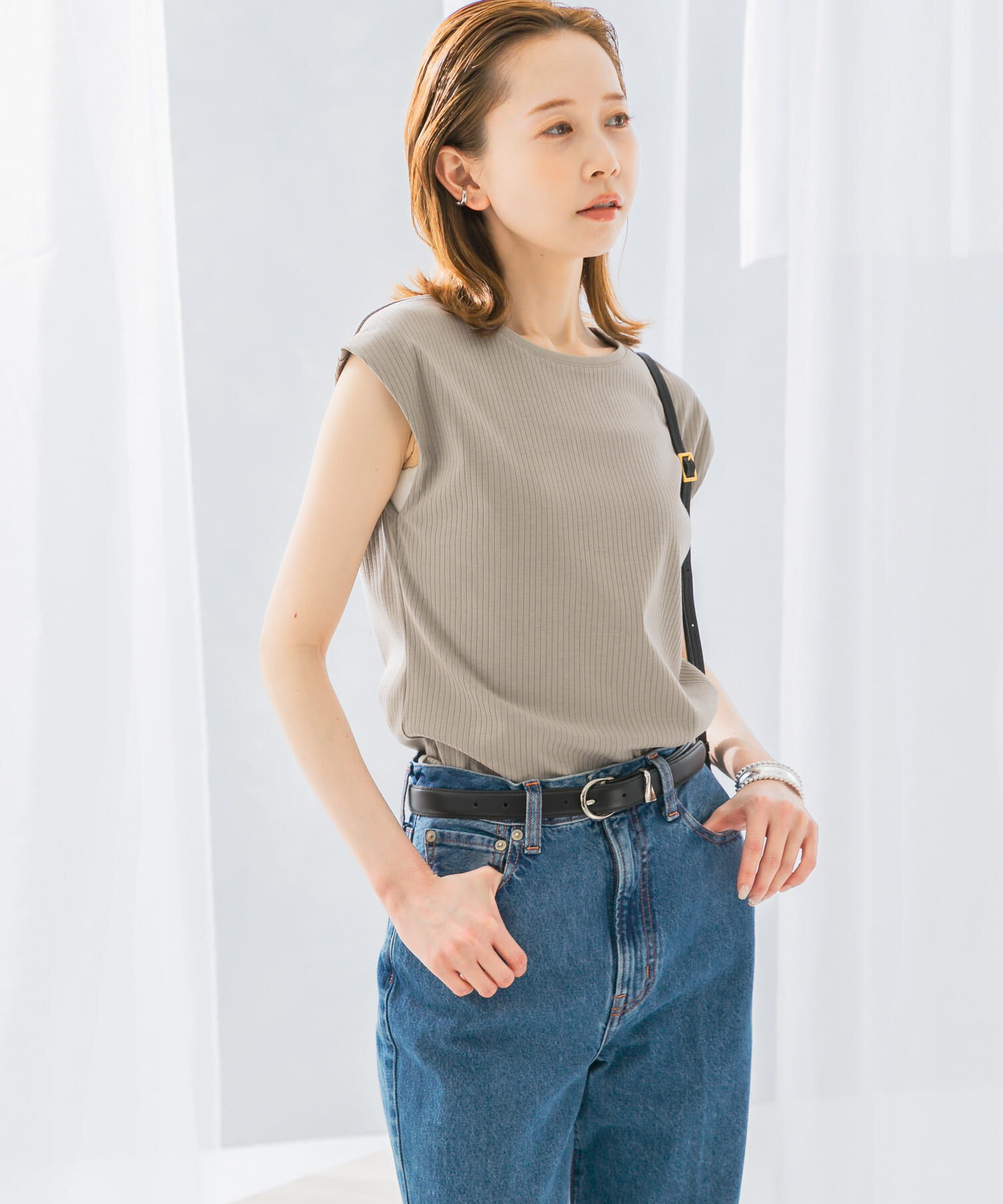 URBAN RESEARCH ROSSO「汗染防止フレンチリブTシャツ」|Tシャツ・カットソー|