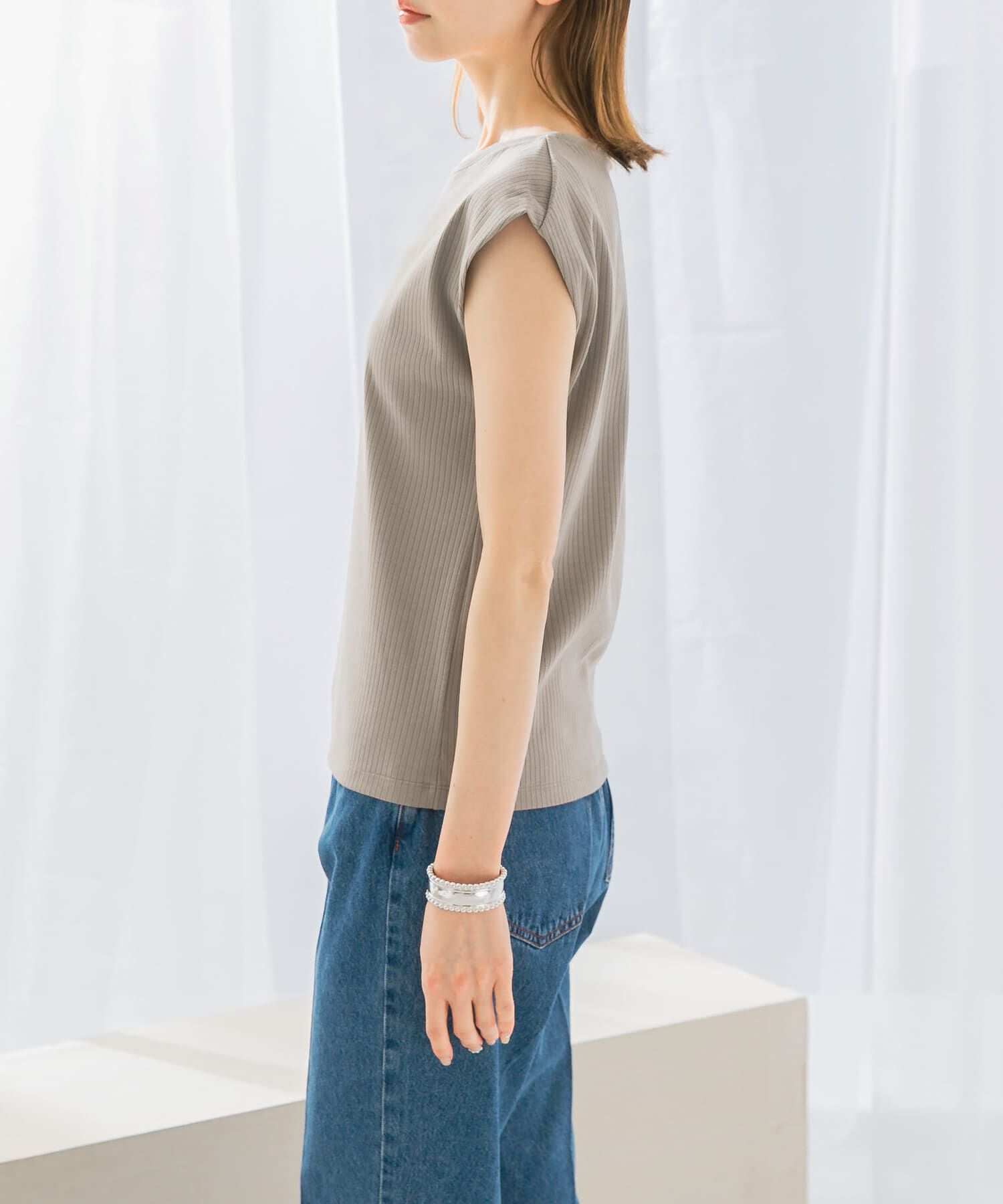 URBAN RESEARCH ROSSO「汗染防止フレンチリブTシャツ」|Tシャツ・カットソー|