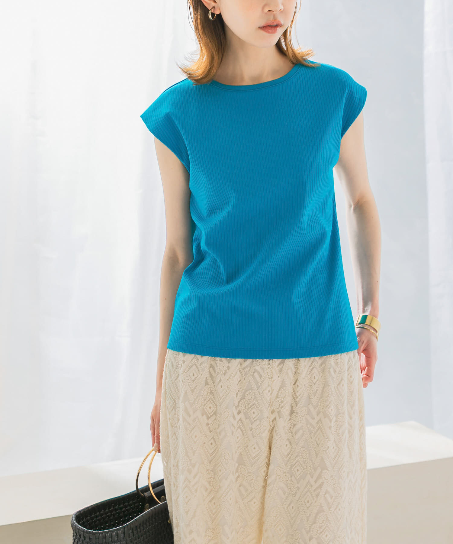 URBAN RESEARCH ROSSO「汗染防止フレンチリブTシャツ」|Tシャツ・カットソー|