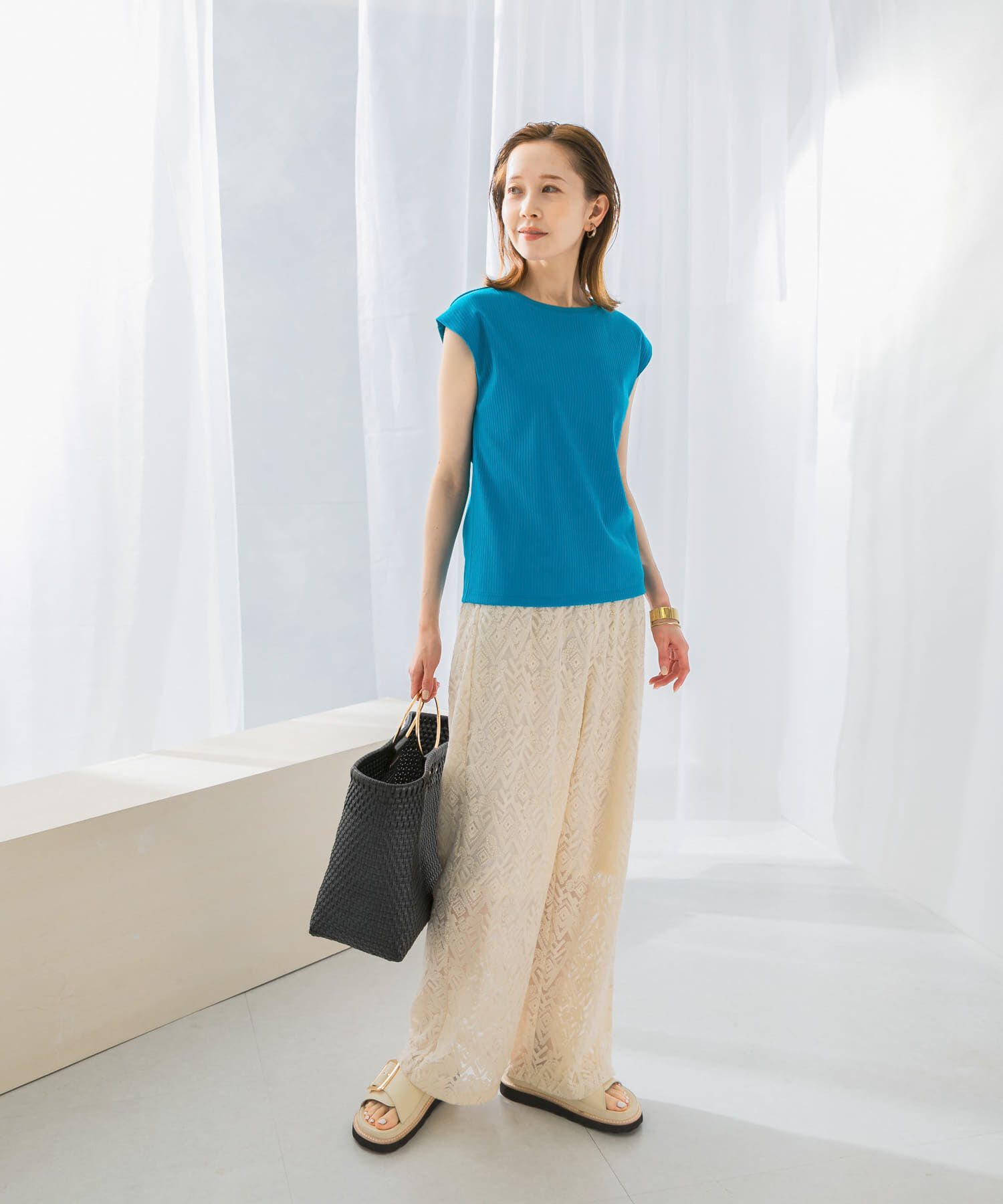 URBAN RESEARCH ROSSO「汗染防止フレンチリブTシャツ」|Tシャツ・カットソー|