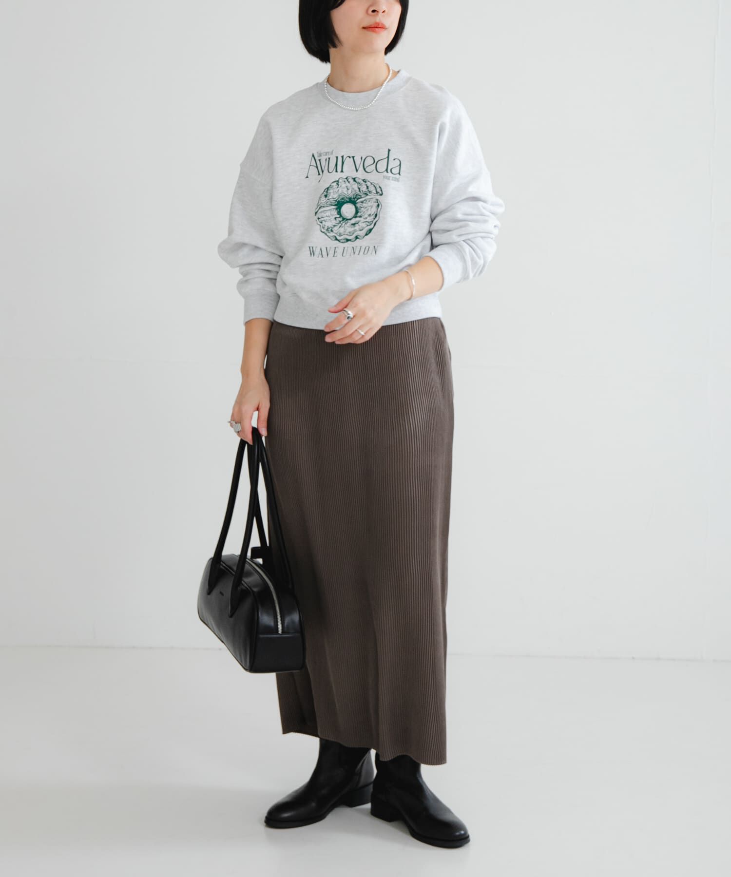 URBAN RESEARCH「サテンプリーツストレートラインスカート」|スカート|