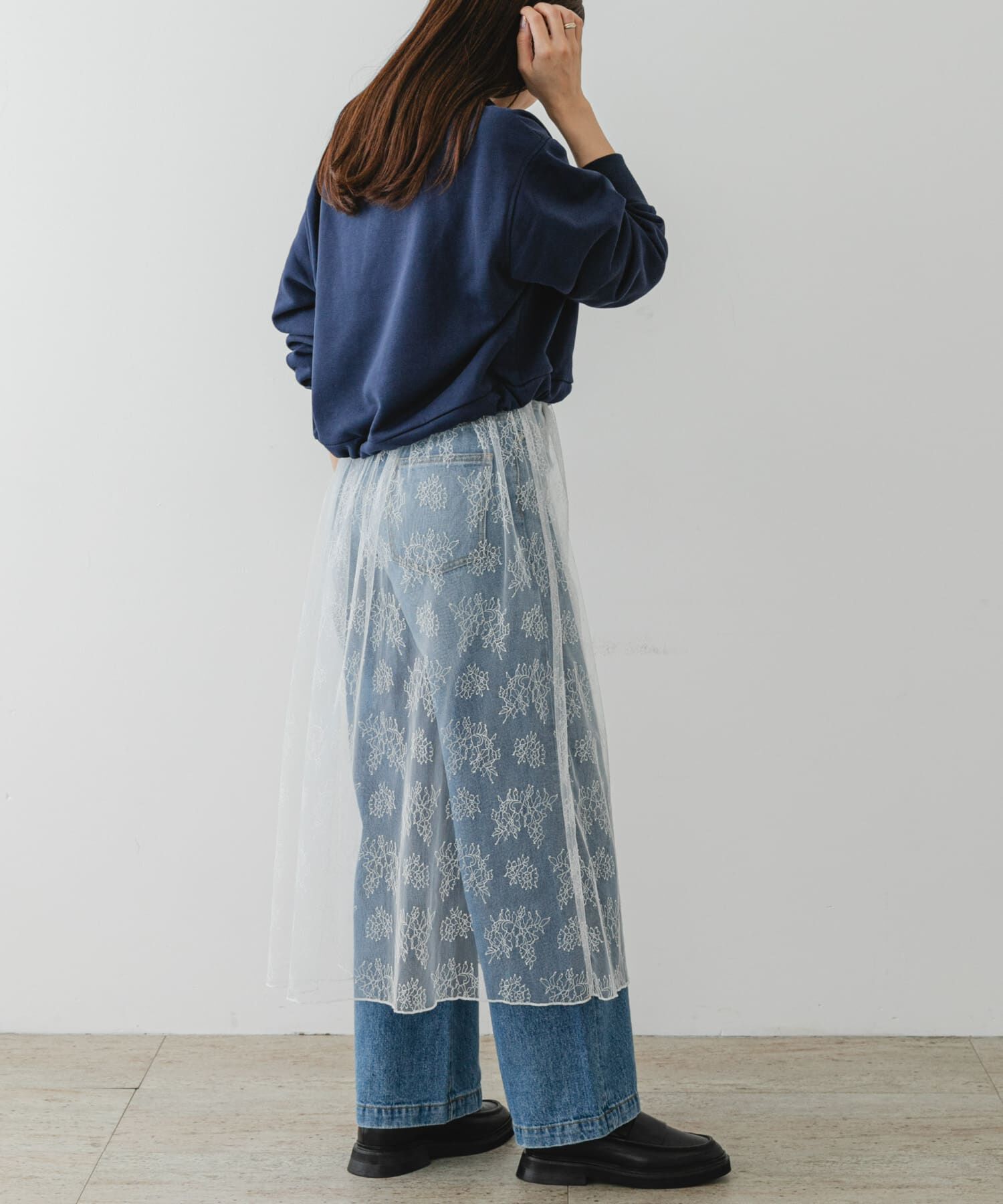 URBAN RESEARCH ROSSO「F by ROSSO　チュールレースレイヤードスカート」|スカート|