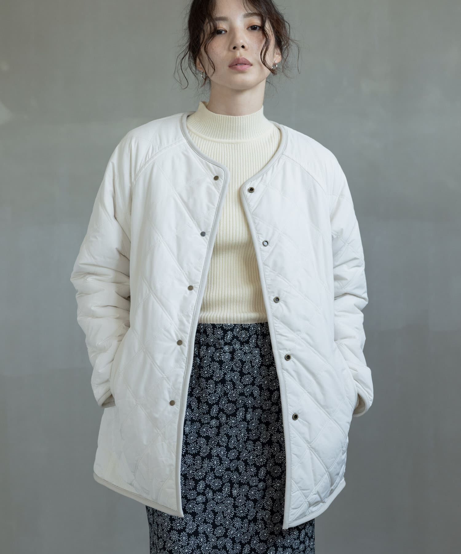 Sonny Label 「リバーシブルボア撥水キルティングコート」|ノーカラーコート|