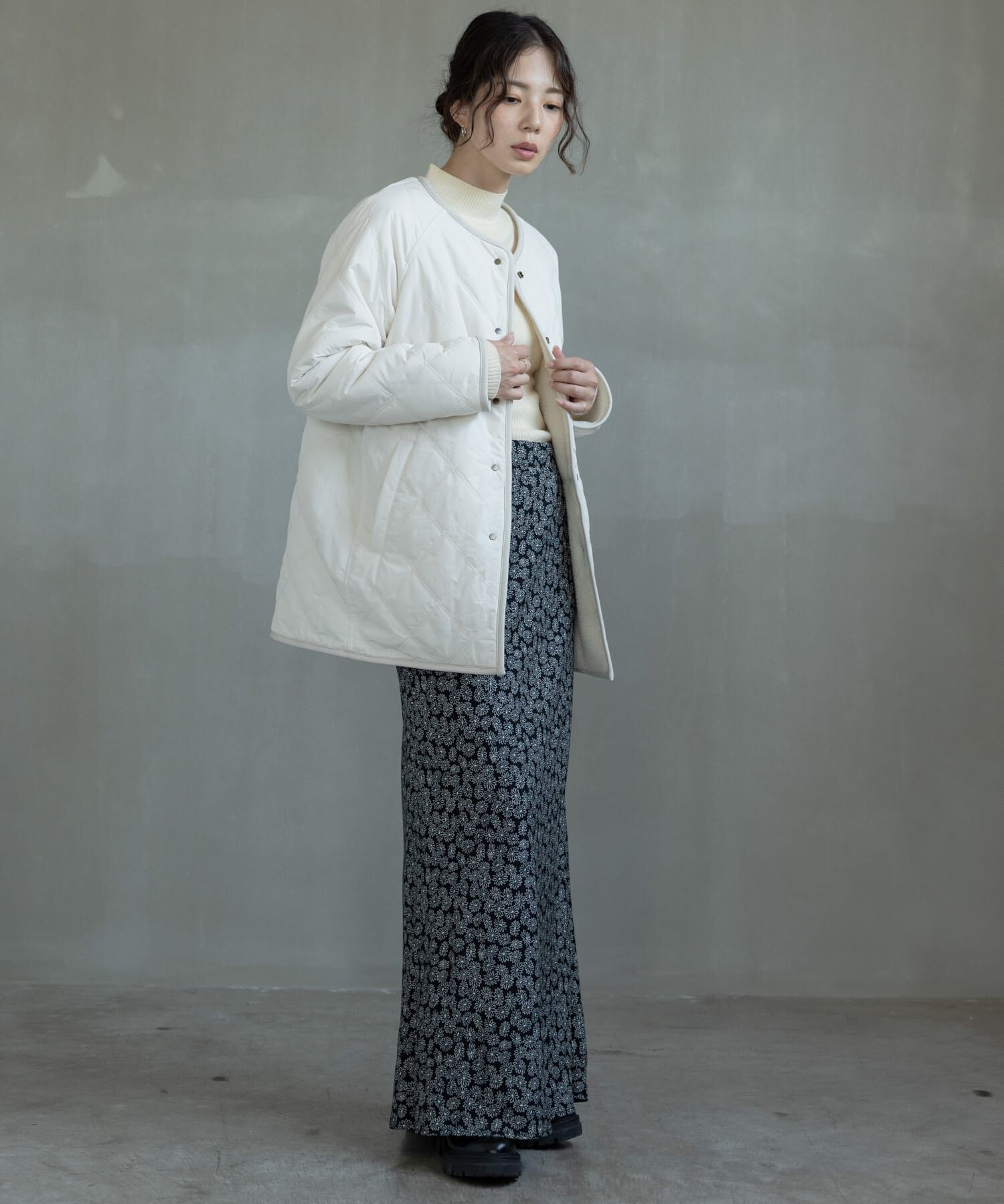 Sonny Label 「リバーシブルボア撥水キルティングコート」|ノーカラーコート|