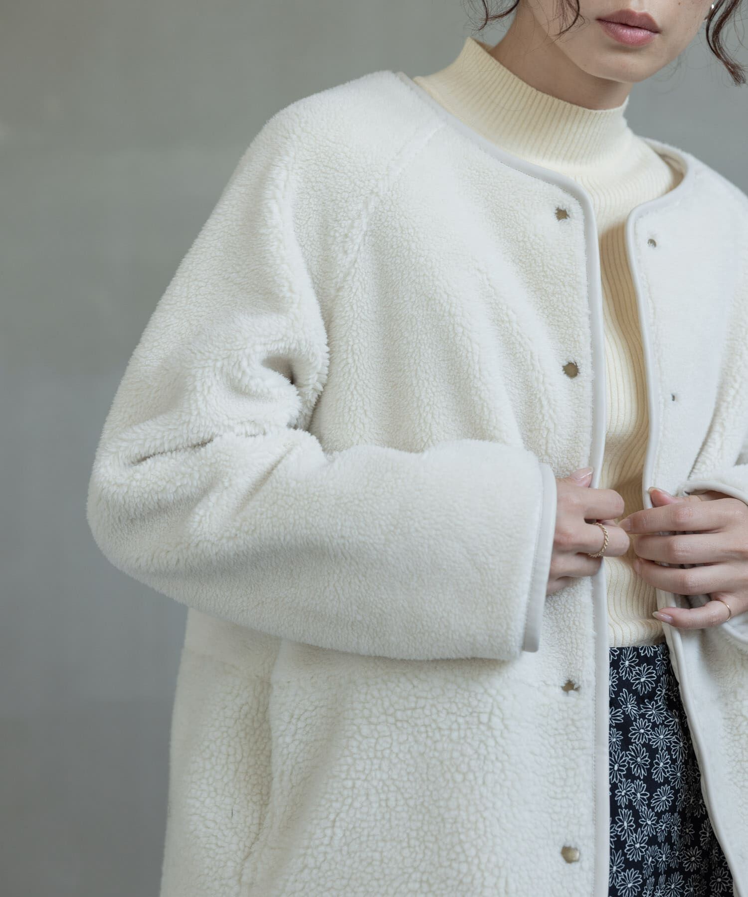 Sonny Label 「リバーシブルボア撥水キルティングコート」|ノーカラーコート|