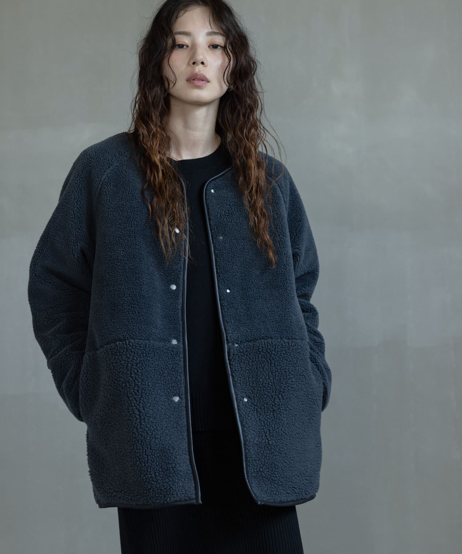 Sonny Label 「リバーシブルボア撥水キルティングコート」|ノーカラーコート|