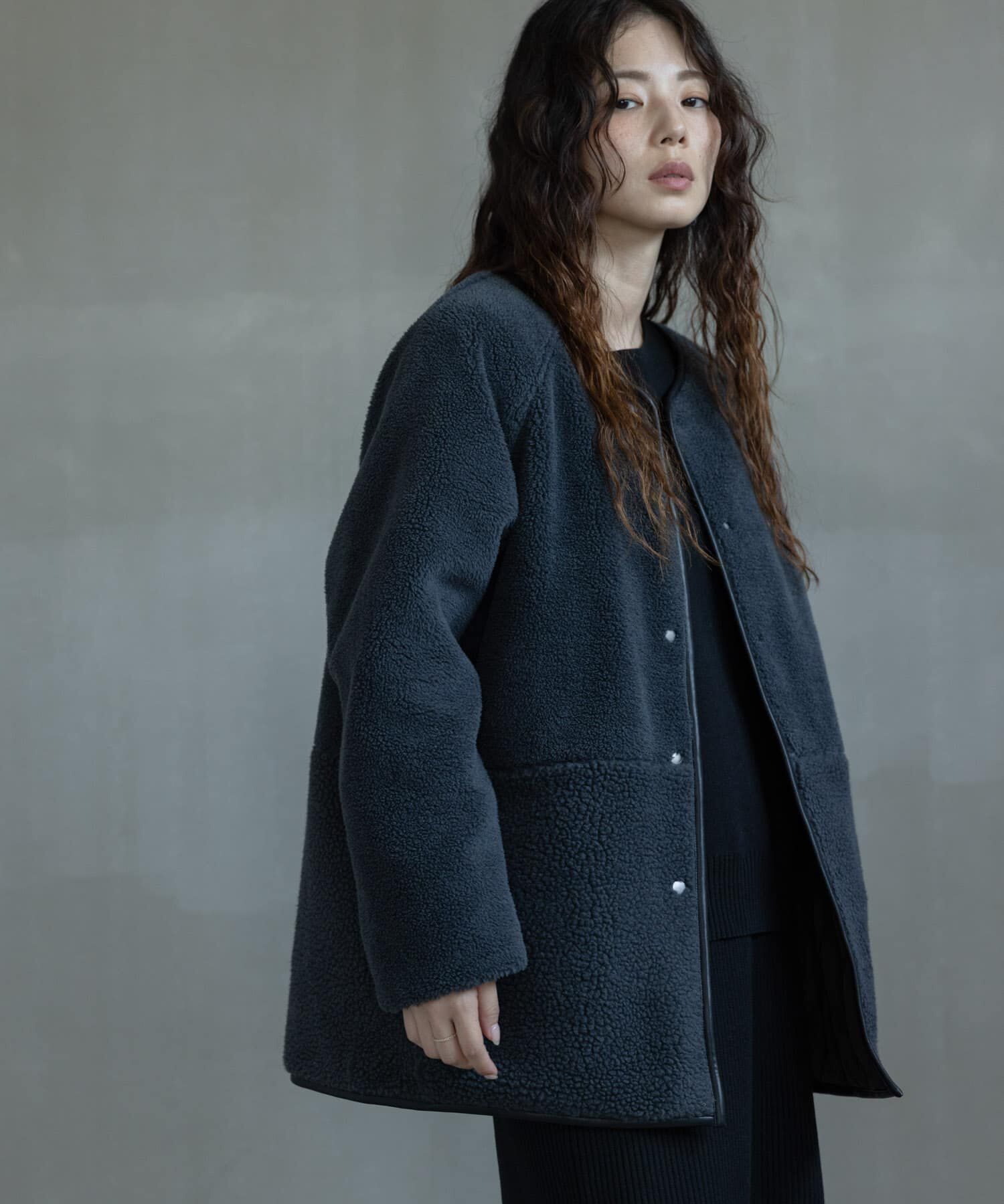 Sonny Label 「リバーシブルボア撥水キルティングコート」|ノーカラーコート|