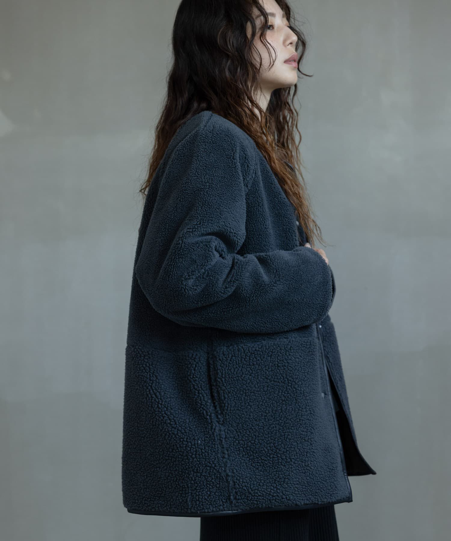 Sonny Label 「リバーシブルボア撥水キルティングコート」|ノーカラーコート|