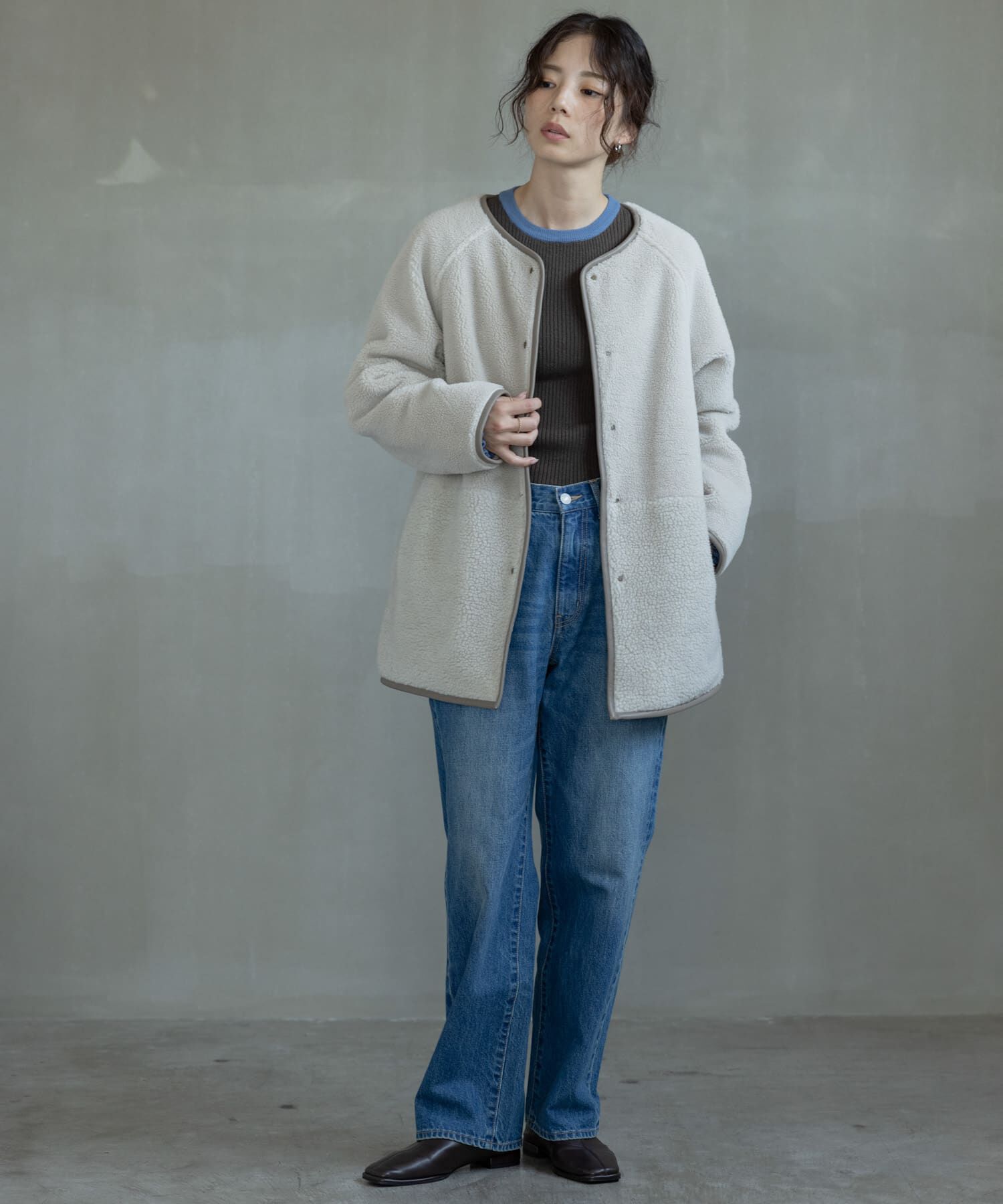 Sonny Label 「リバーシブルボア撥水キルティングコート」|ノーカラーコート|