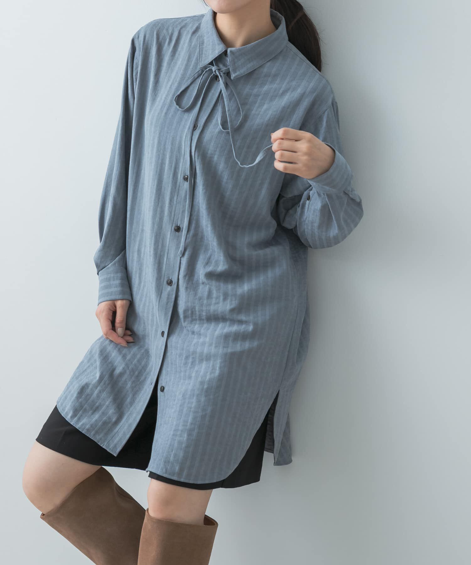 URBAN RESEARCH ROSSO「F by ROSSO　マルチWAYスエードタッチシャツ」|シャツ・ブラウス|