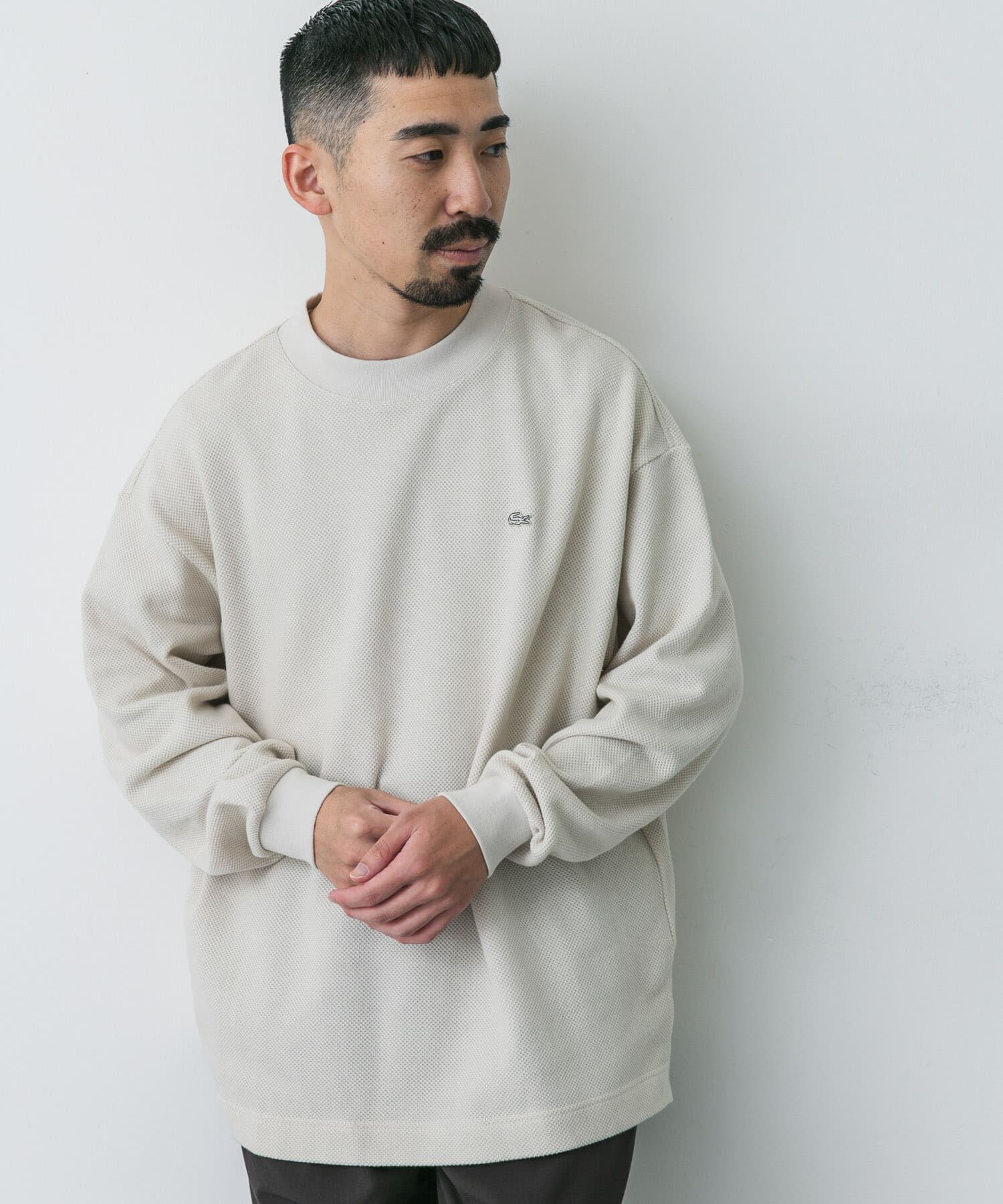URBAN RESEARCH DOORS「『別注』LACOSTE&times;DOORS　thick pique mock long-sleeve」|Tシャツ・カットソー|