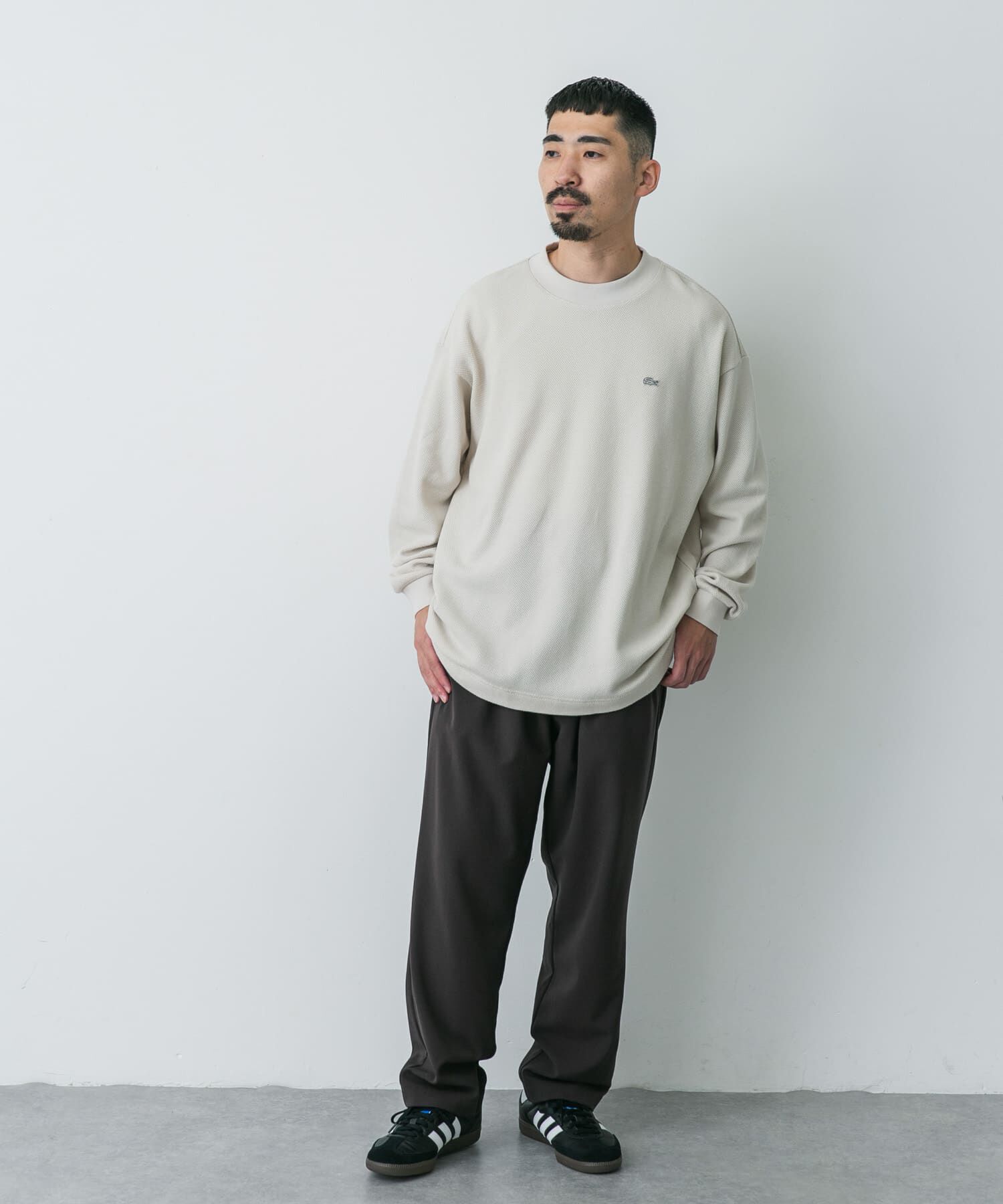 URBAN RESEARCH DOORS「『別注』LACOSTE&times;DOORS　thick pique mock long-sleeve」|Tシャツ・カットソー|