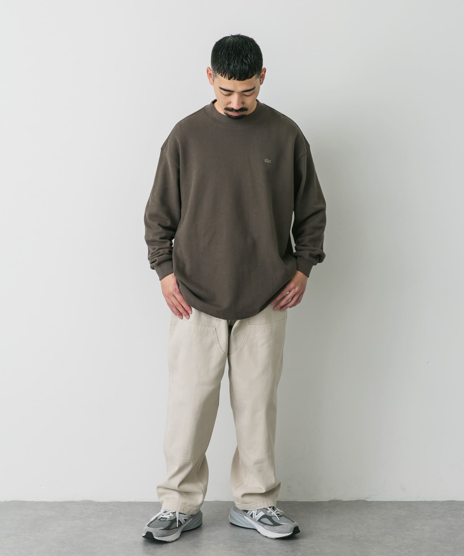 URBAN RESEARCH DOORS「『別注』LACOSTE&times;DOORS　thick pique mock long-sleeve」|Tシャツ・カットソー|
