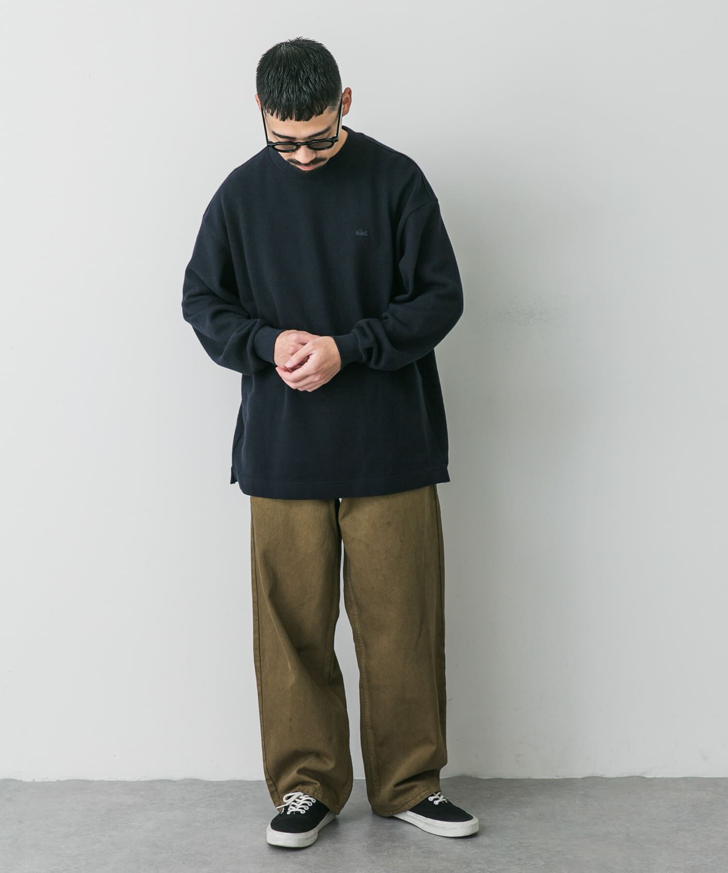 URBAN RESEARCH DOORS「『別注』LACOSTE&times;DOORS　thick pique mock long-sleeve」|Tシャツ・カットソー|