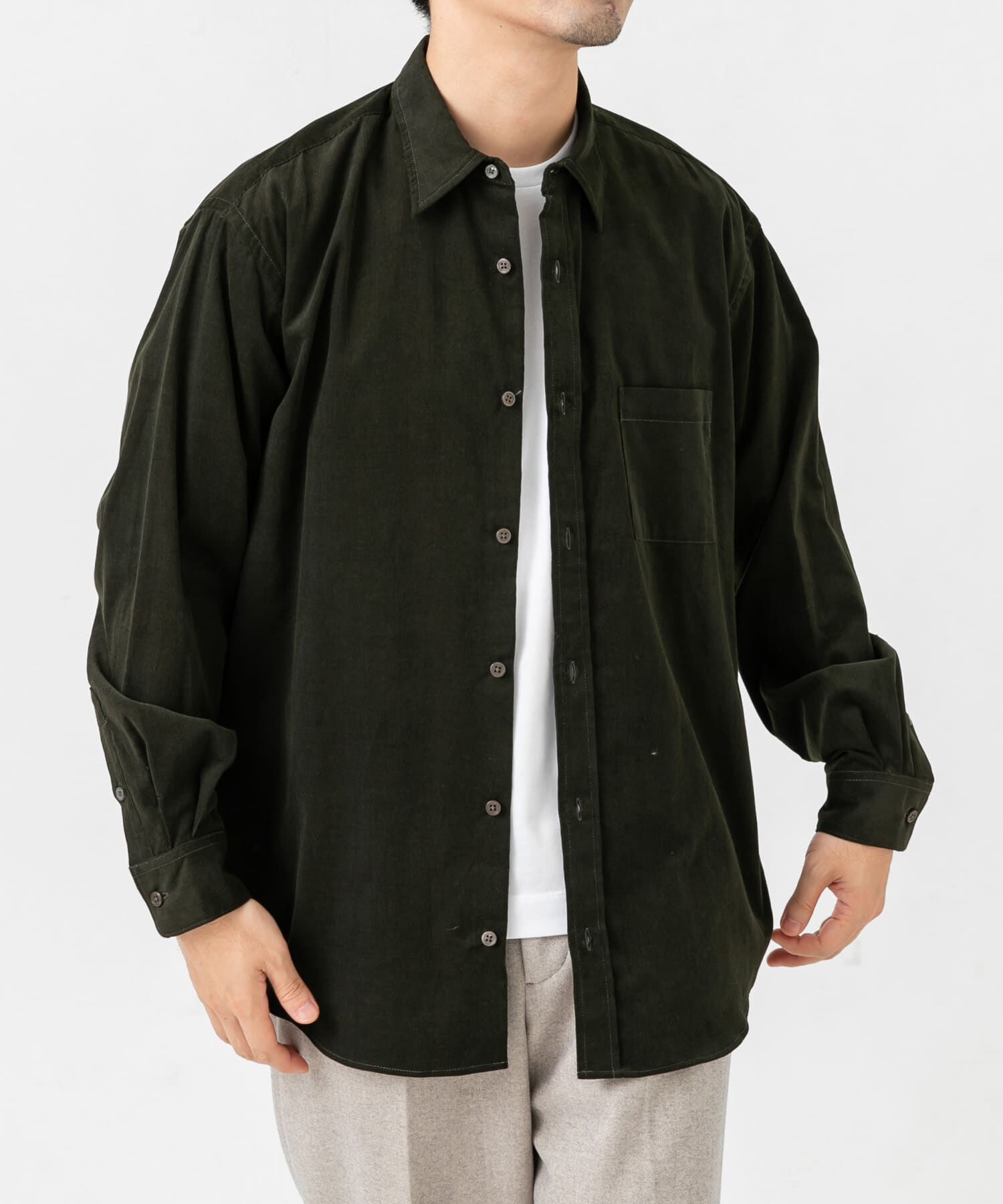 URBAN RESEARCH ROSSO「アーバンリラックスコーデュロイレギュラーシャツ」|シャツ・ブラウス|