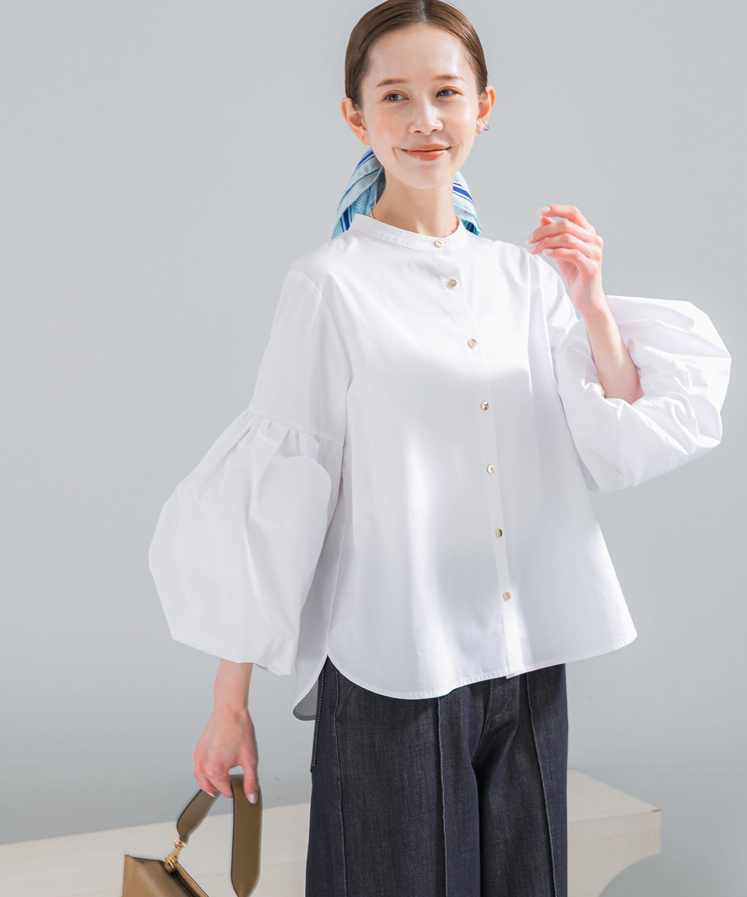 URBAN RESEARCH ROSSO「ボリュームスリーブシャツブラウス」|シャツ・ブラウス|ホワイト