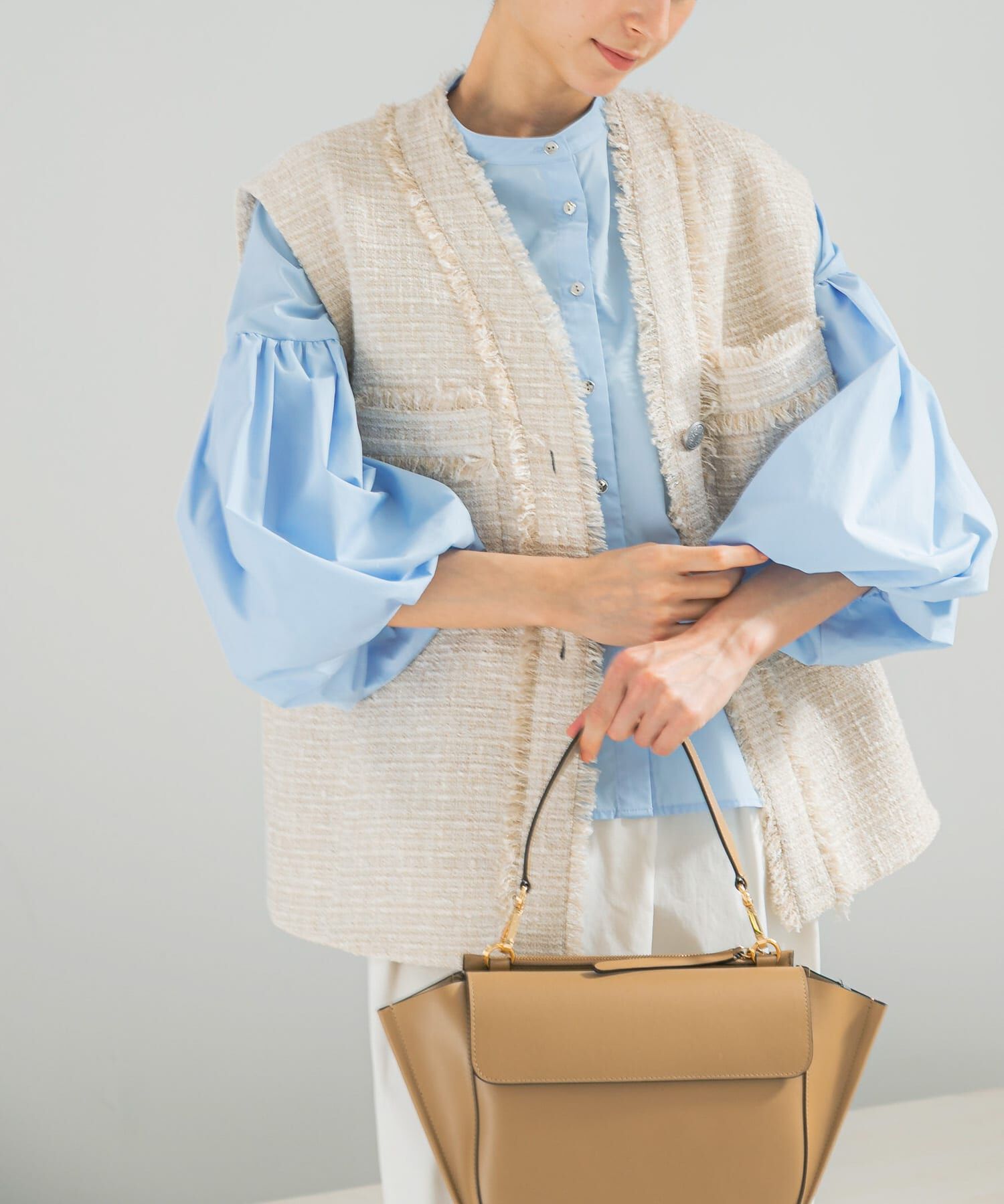 URBAN RESEARCH ROSSO「ボリュームスリーブシャツブラウス」|シャツ・ブラウス|ブルー系その他