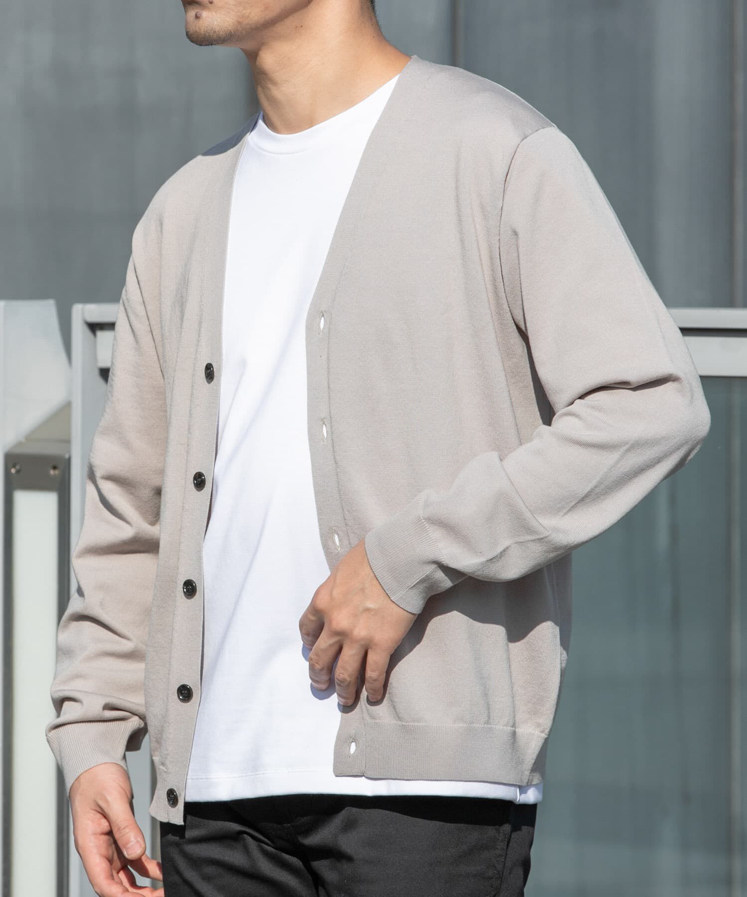 URBAN RESEARCH ROSSO「『WEB限定』シルク混ベーシックカーディガン」|カーディガン|