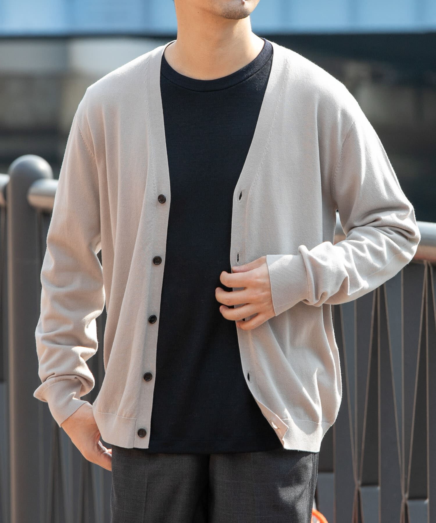 URBAN RESEARCH ROSSO「『WEB限定』シルク混ベーシックカーディガン」|カーディガン|