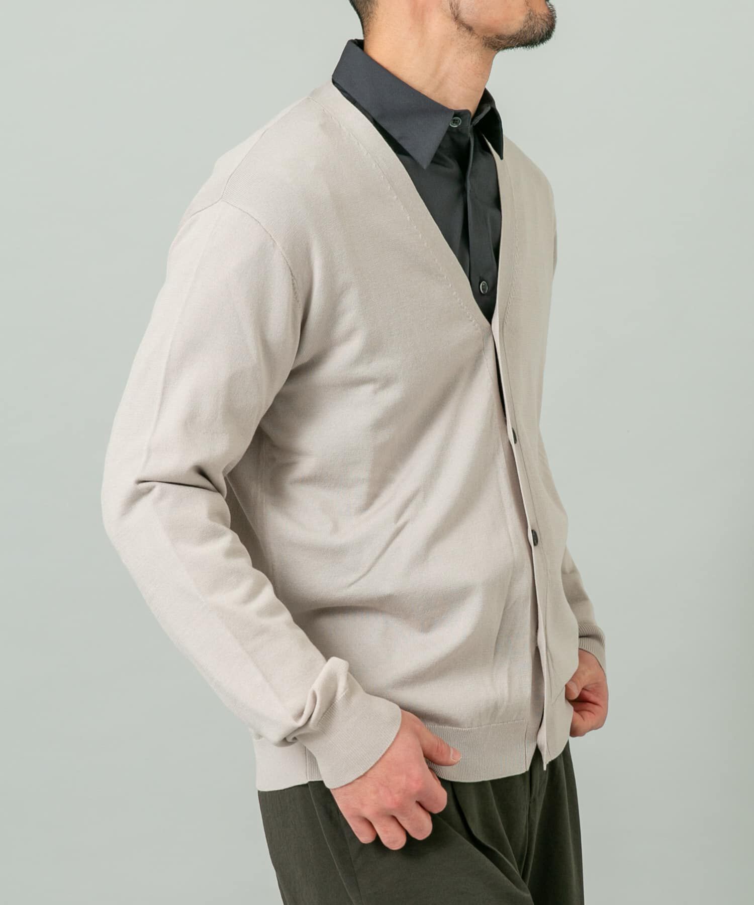 URBAN RESEARCH ROSSO「『WEB限定』シルク混ベーシックカーディガン」|カーディガン|