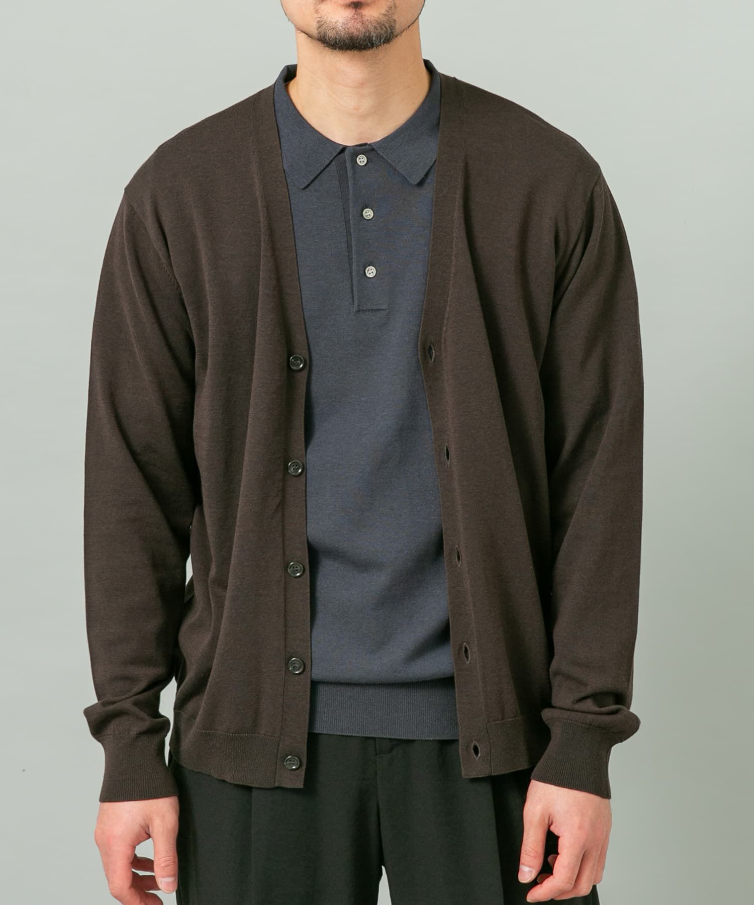 URBAN RESEARCH ROSSO「『WEB限定』シルク混ベーシックカーディガン」|カーディガン|