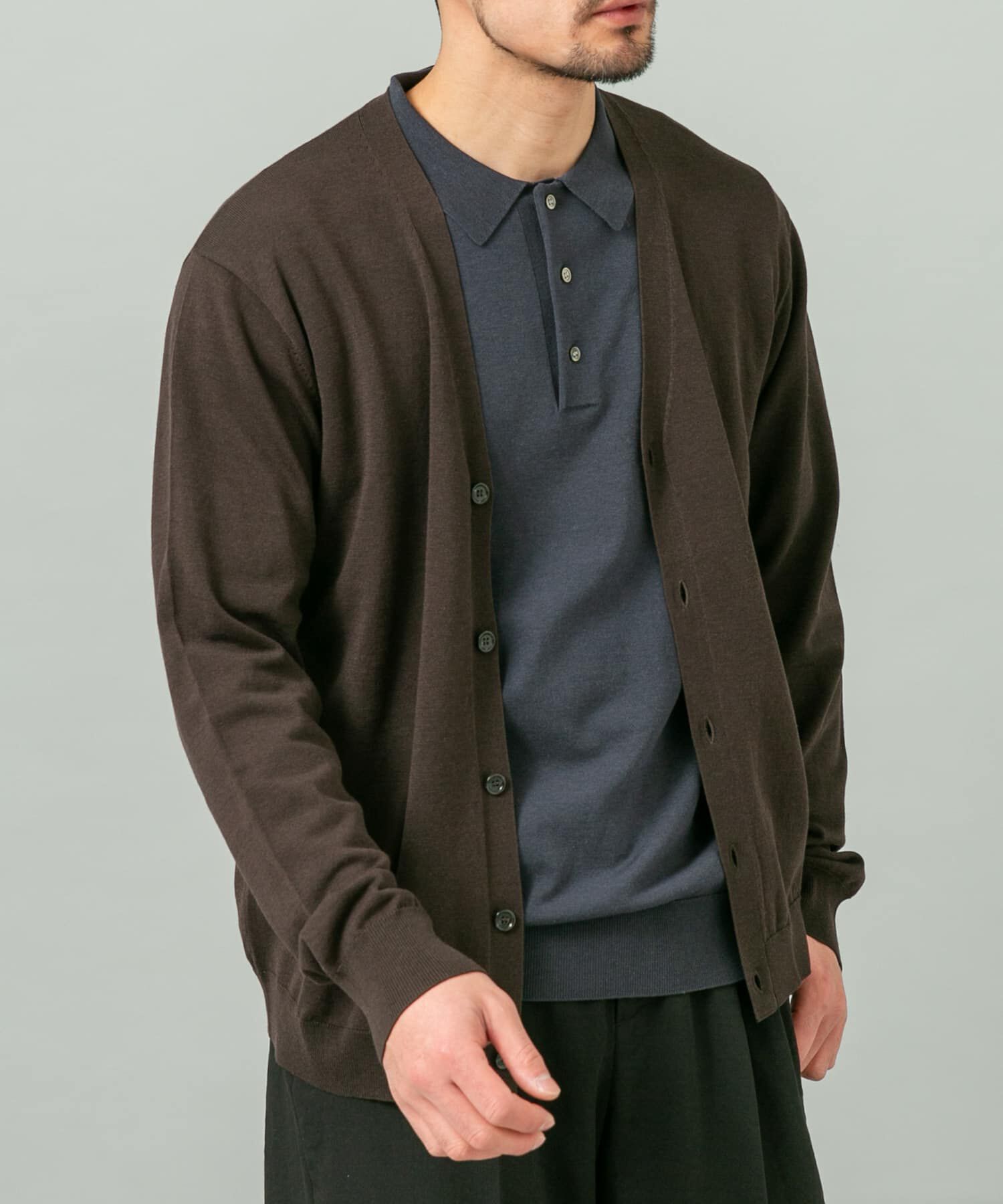 URBAN RESEARCH ROSSO「『WEB限定』シルク混ベーシックカーディガン」|カーディガン|