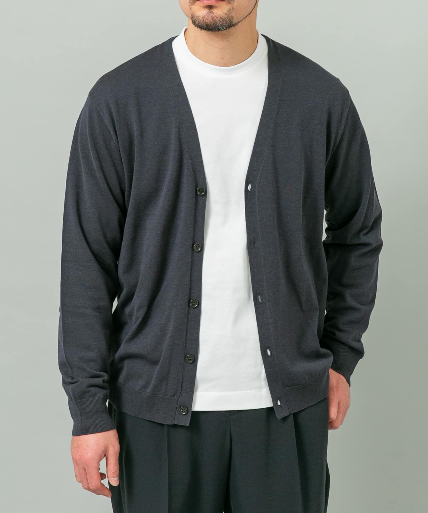 URBAN RESEARCH ROSSO「『WEB限定』シルク混ベーシックカーディガン」|カーディガン|