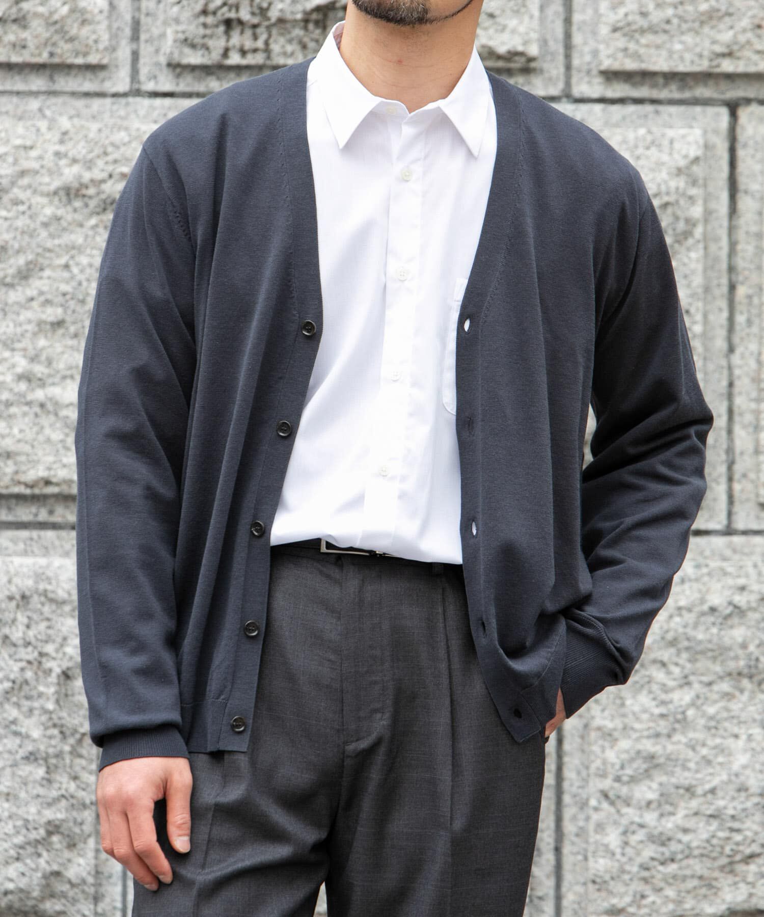 URBAN RESEARCH ROSSO「『WEB限定』シルク混ベーシックカーディガン」|カーディガン|