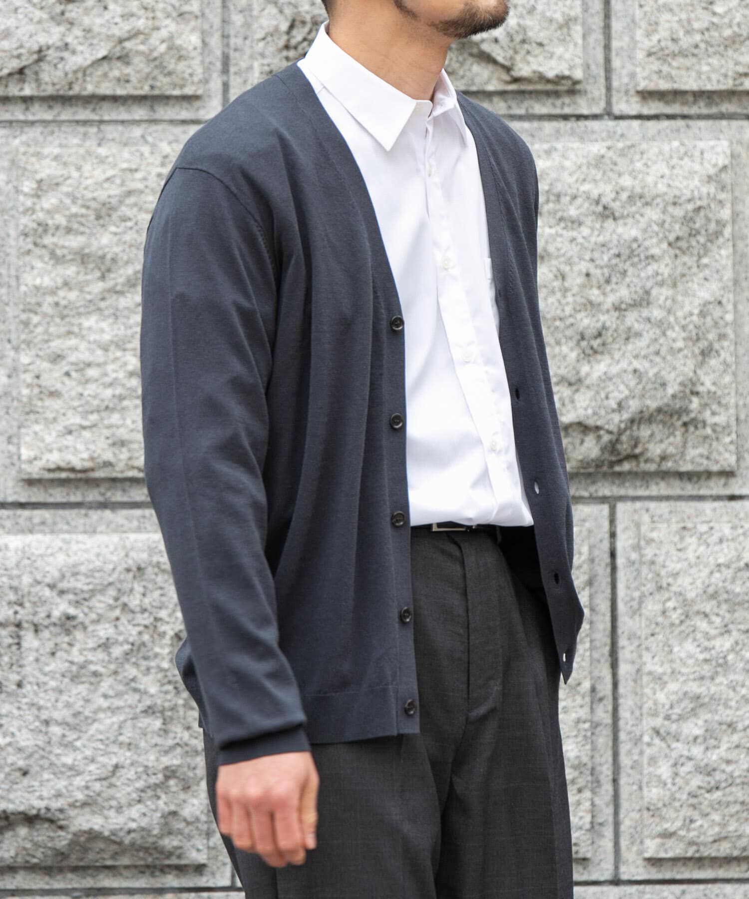 URBAN RESEARCH ROSSO「『WEB限定』シルク混ベーシックカーディガン」|カーディガン|