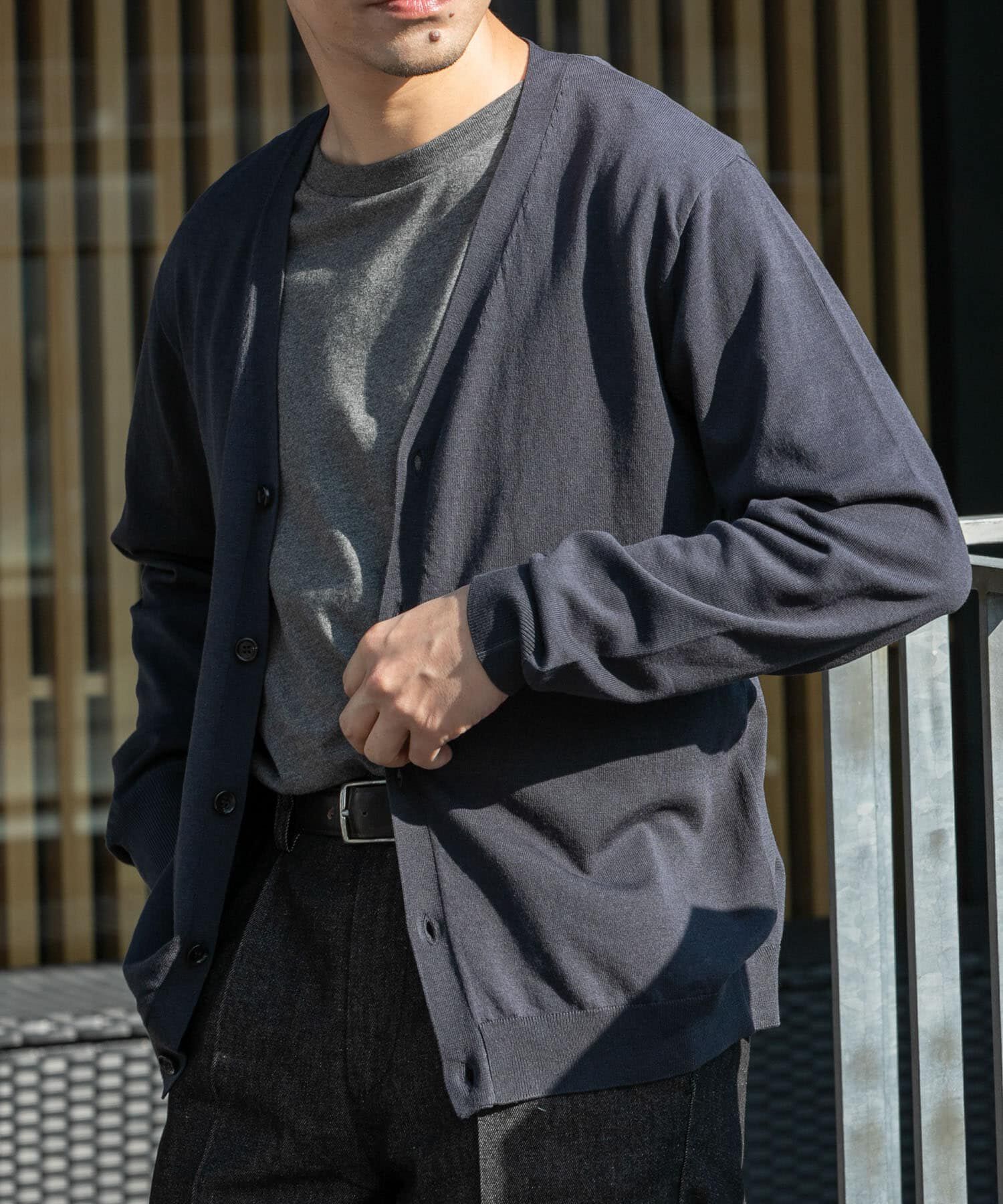 URBAN RESEARCH ROSSO「『WEB限定』シルク混ベーシックカーディガン」|カーディガン|