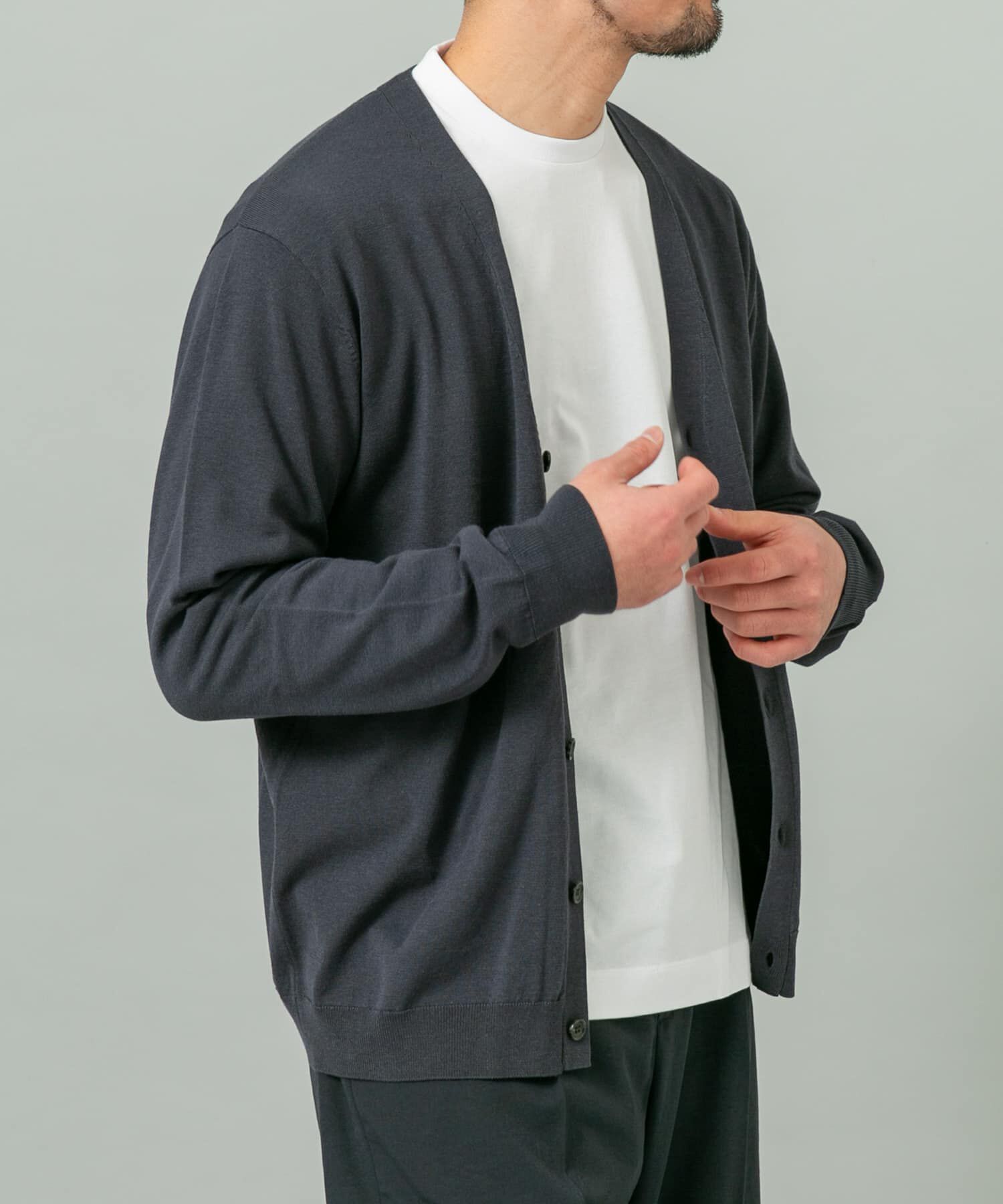 URBAN RESEARCH ROSSO「『WEB限定』シルク混ベーシックカーディガン」|カーディガン|