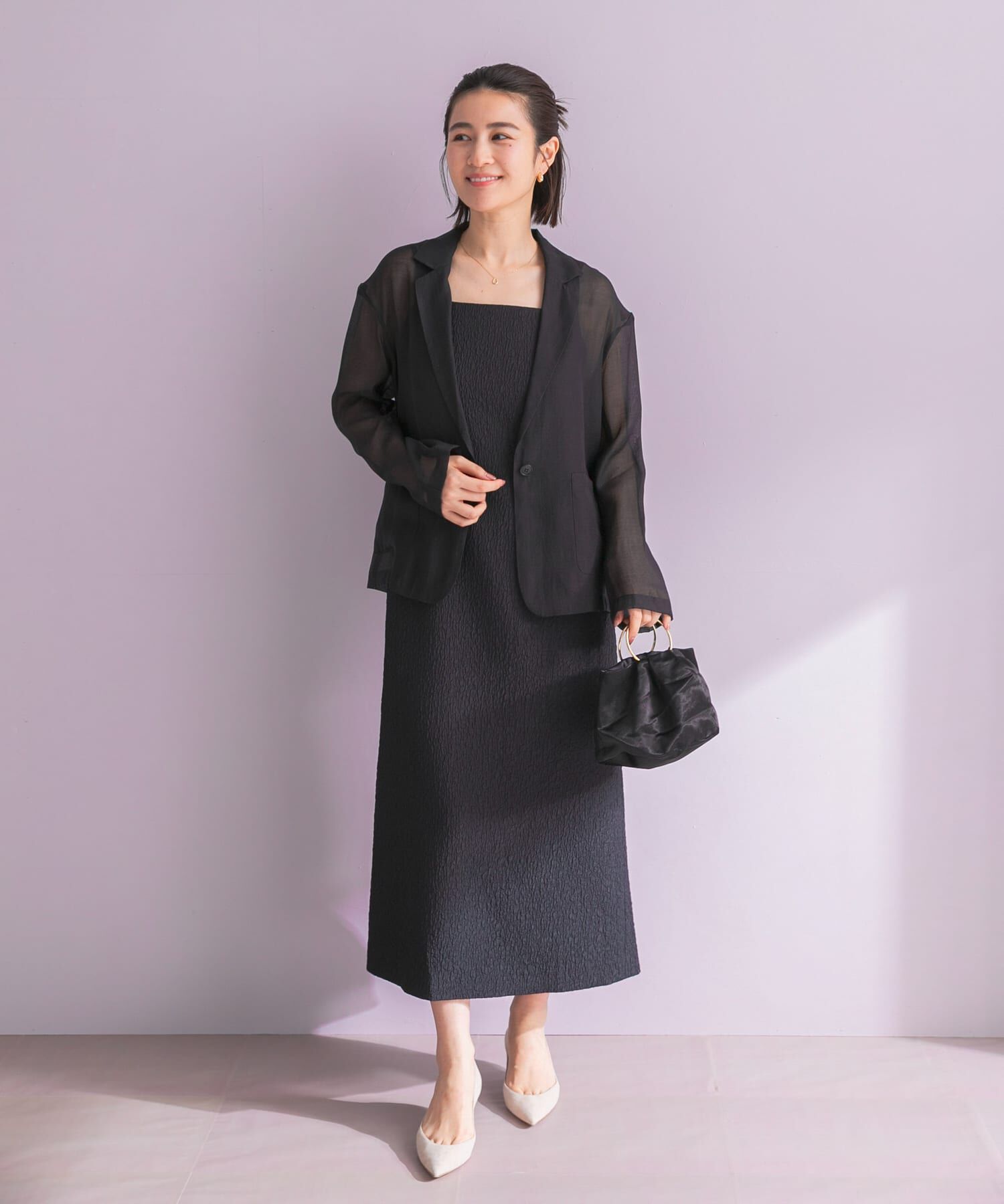 URBAN RESEARCH ROSSO「ジャケットsetジャガードドレス」|ワンピース|