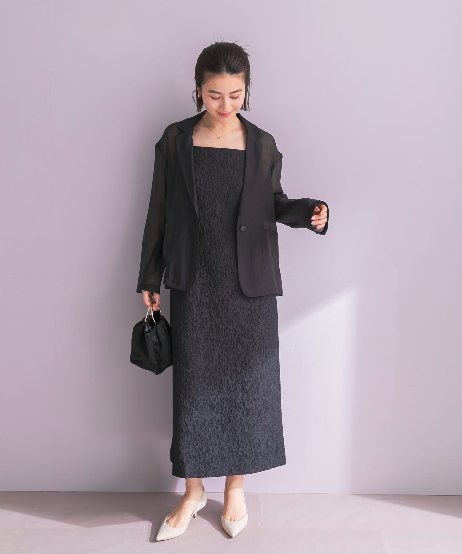 URBAN RESEARCH ROSSO「ジャケットsetジャガードドレス」|ワンピース|